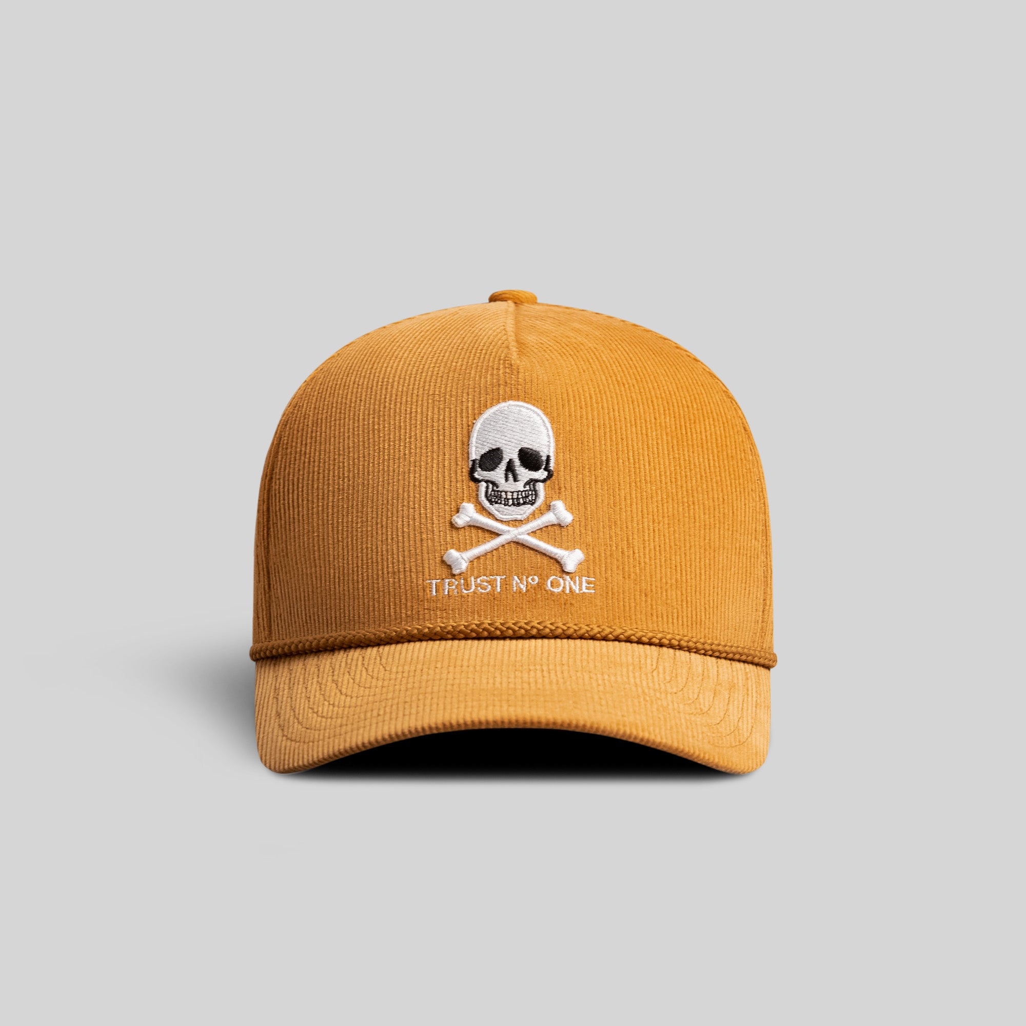 TRUST NO ONE WHEAT CORDUROY TRUCKER HAT