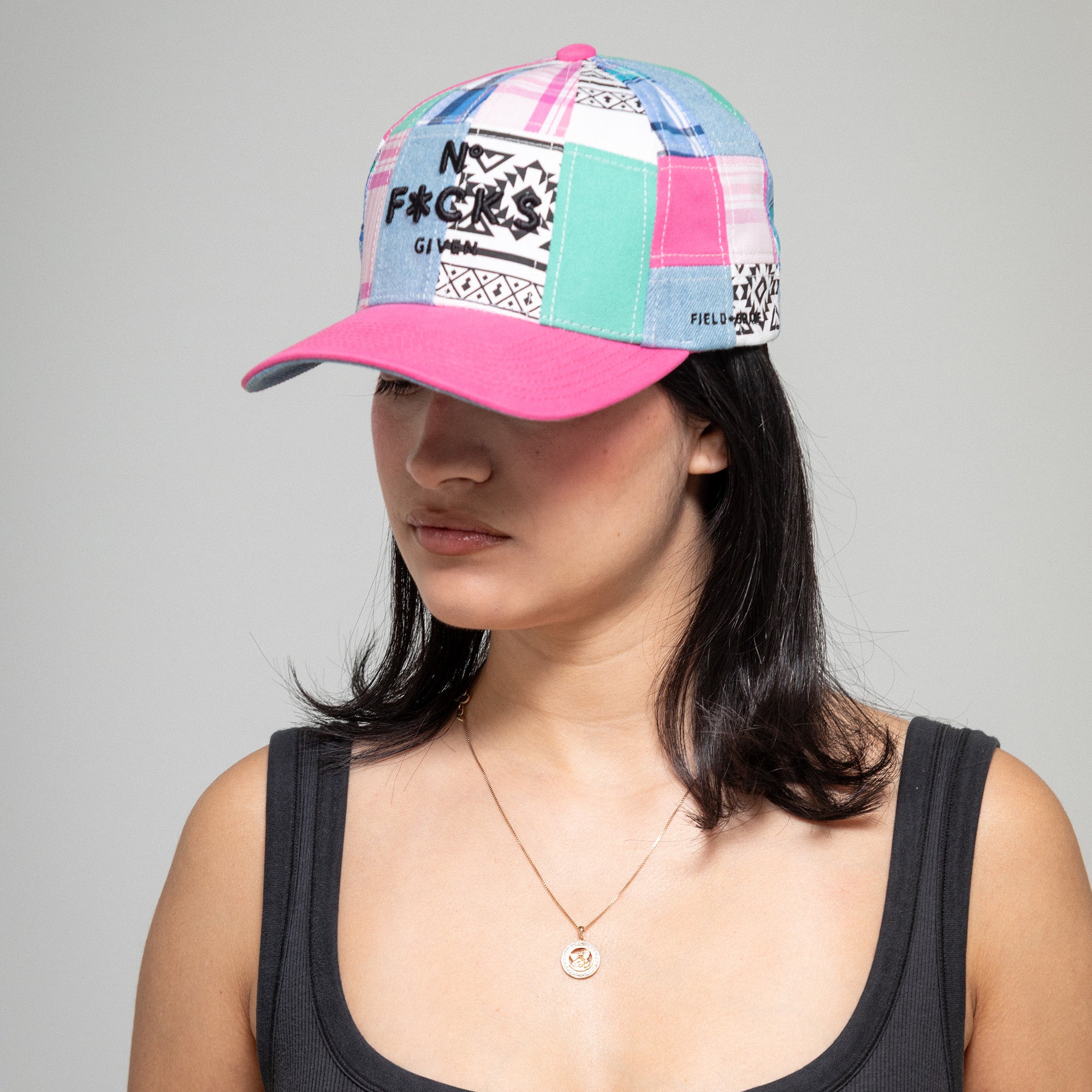 NO F*CKS GIVEN SUMMER PATCHWORK TWILL TRUCKER