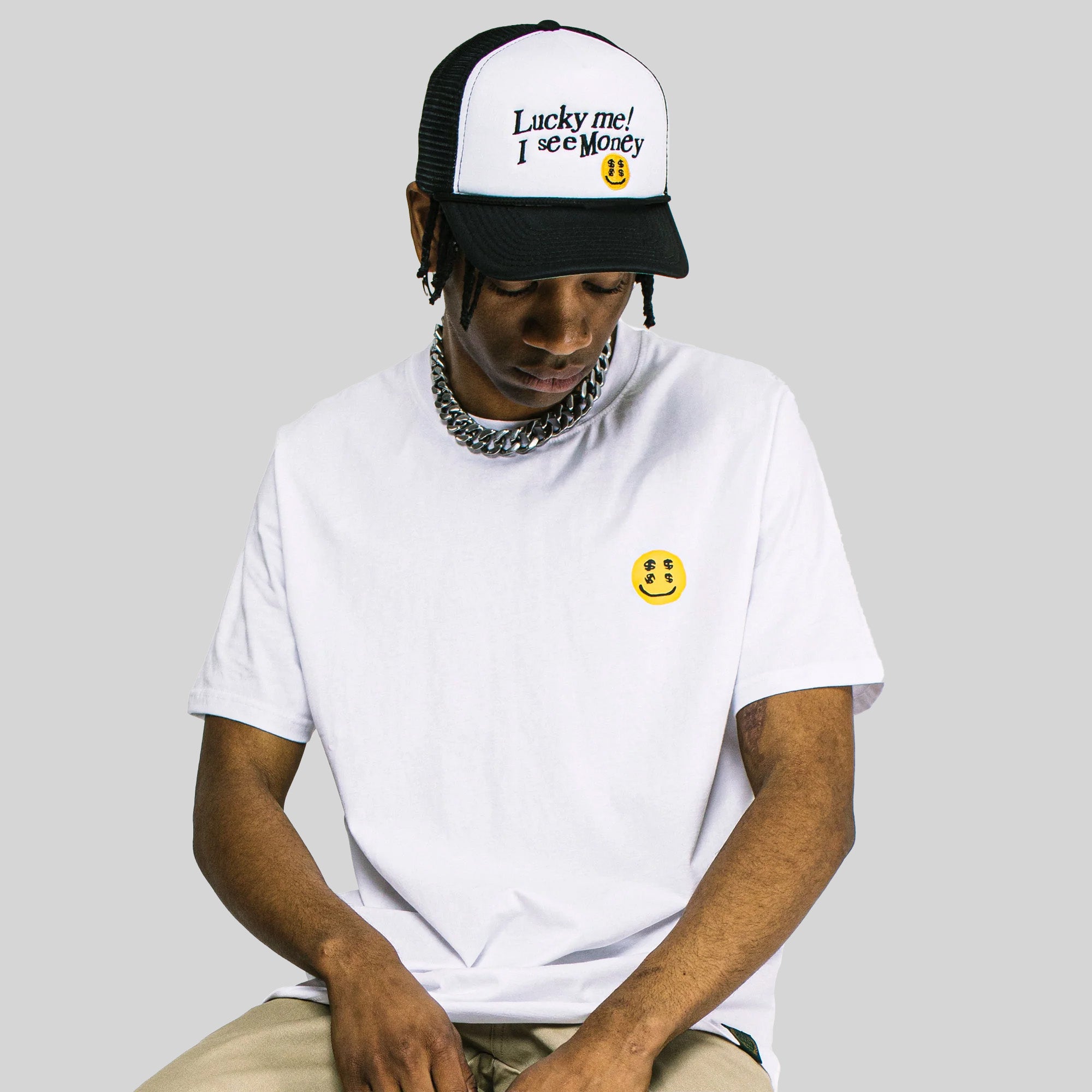 I SEE MONEY WHITE COTTON TEE