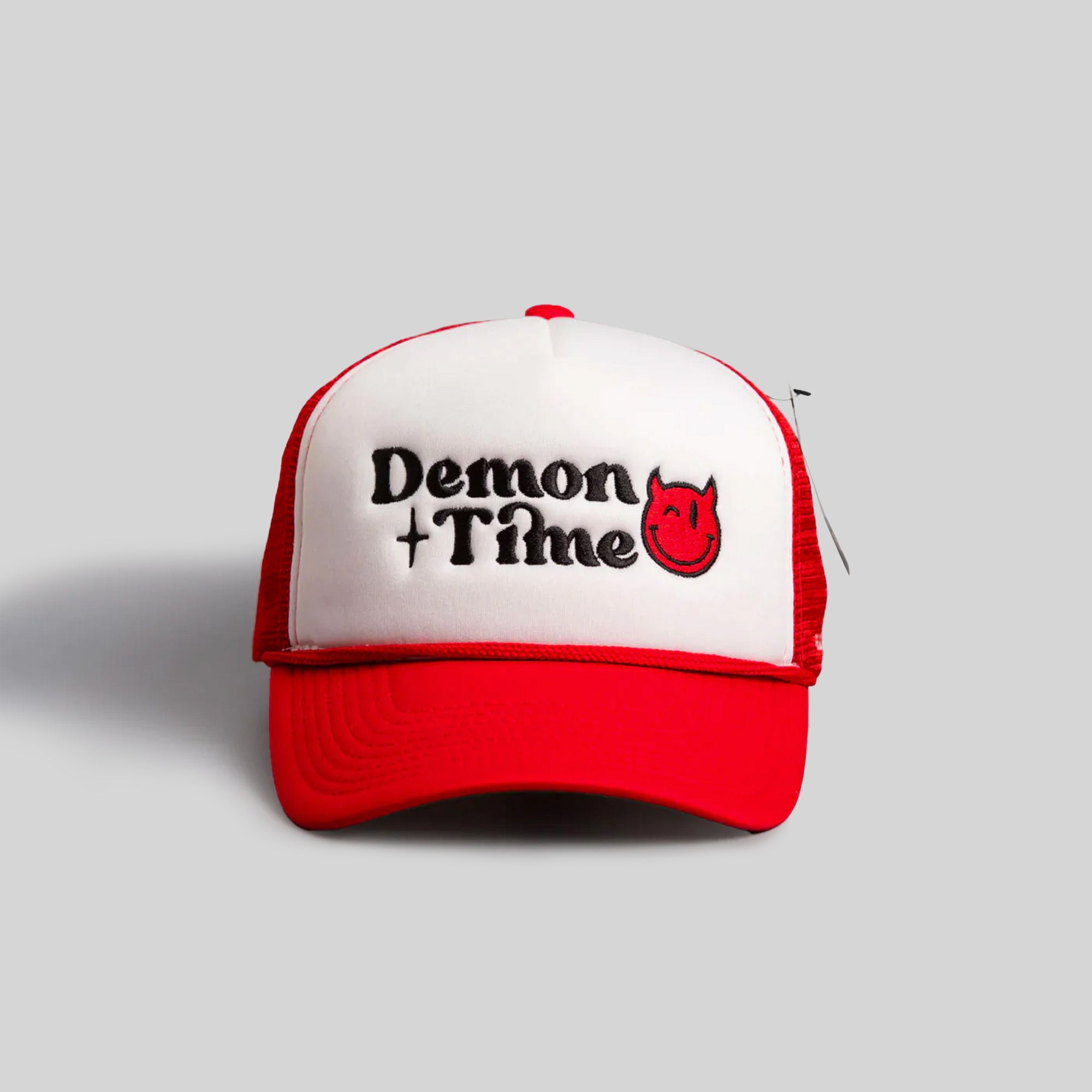 DEMON TIME WHITE FRONT TRUCKER HAT