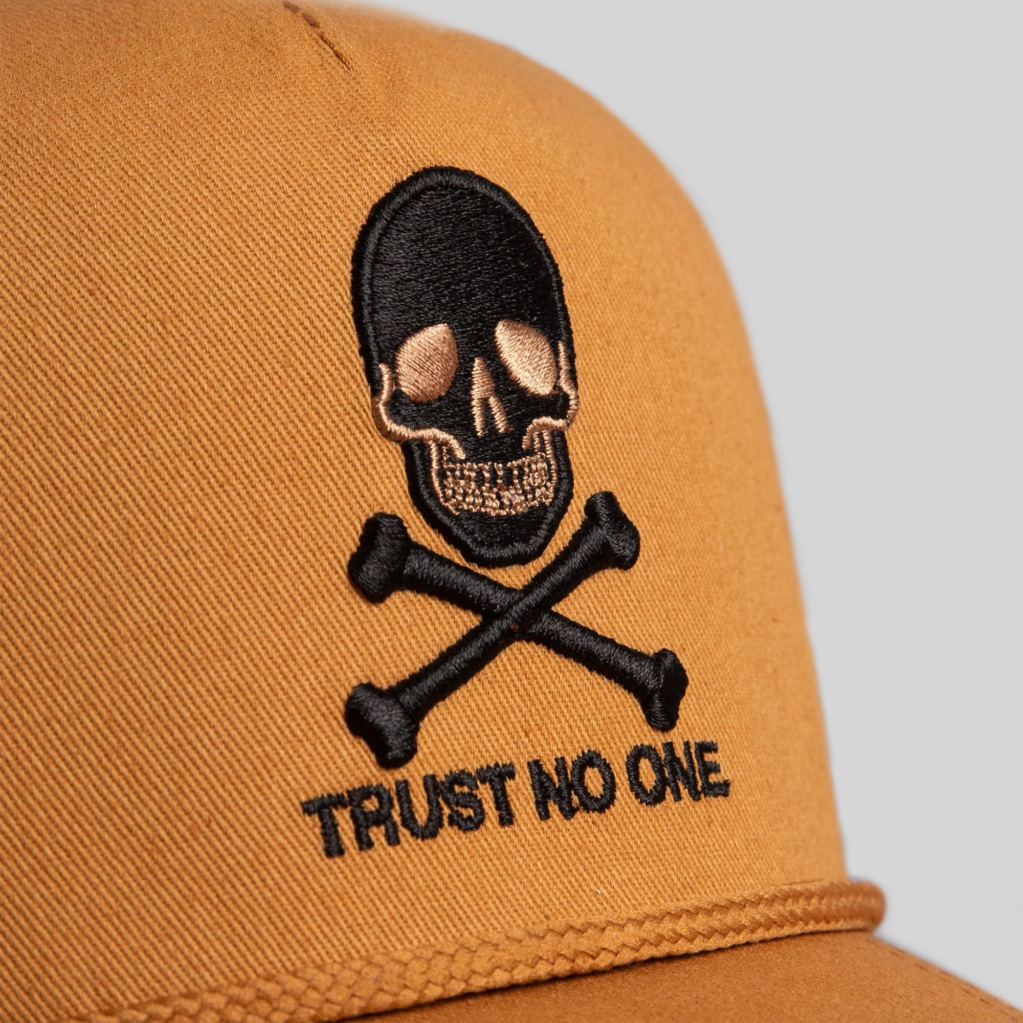 TRUST NO ONE WHEAT TRUCKER HAT