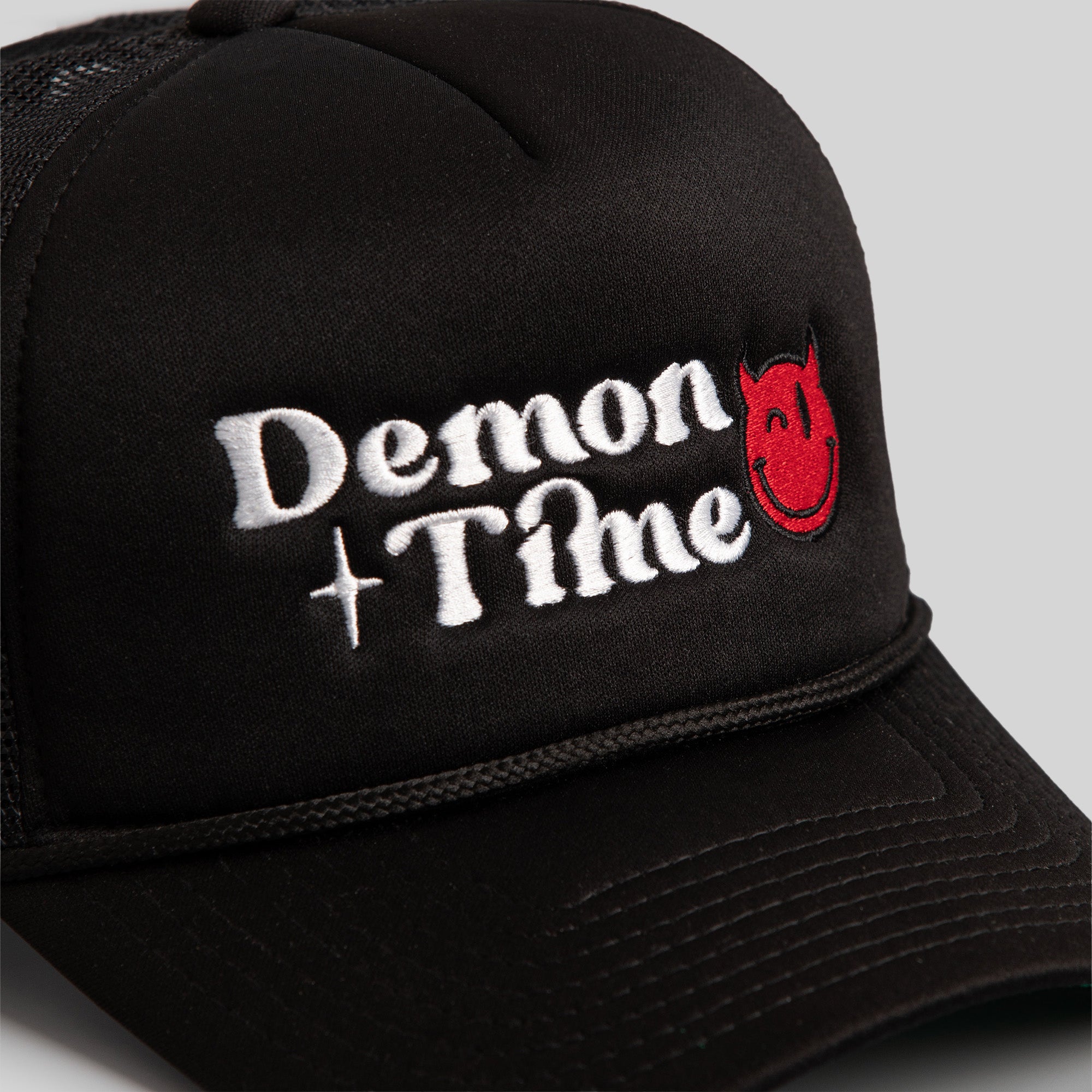 DEMON TIME BLACK TRUCKER HAT - RED DEVIL