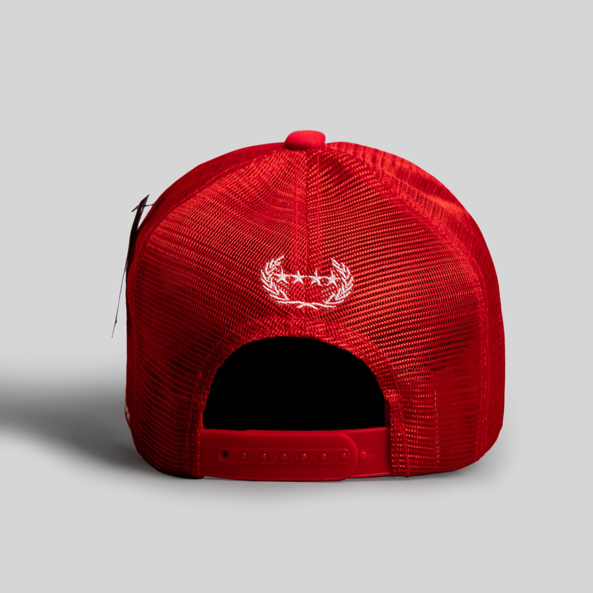 BEWARE OF DOG RED TRUCKER HAT