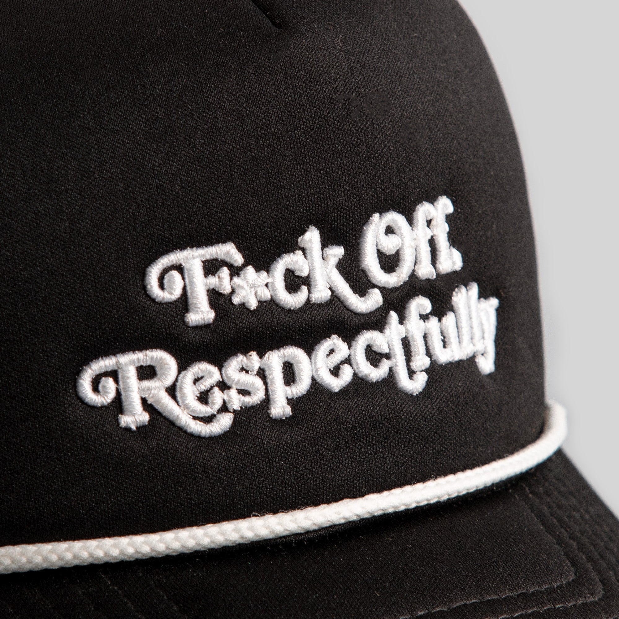 RESPECTFULLY BLACK TRUCKER HAT
