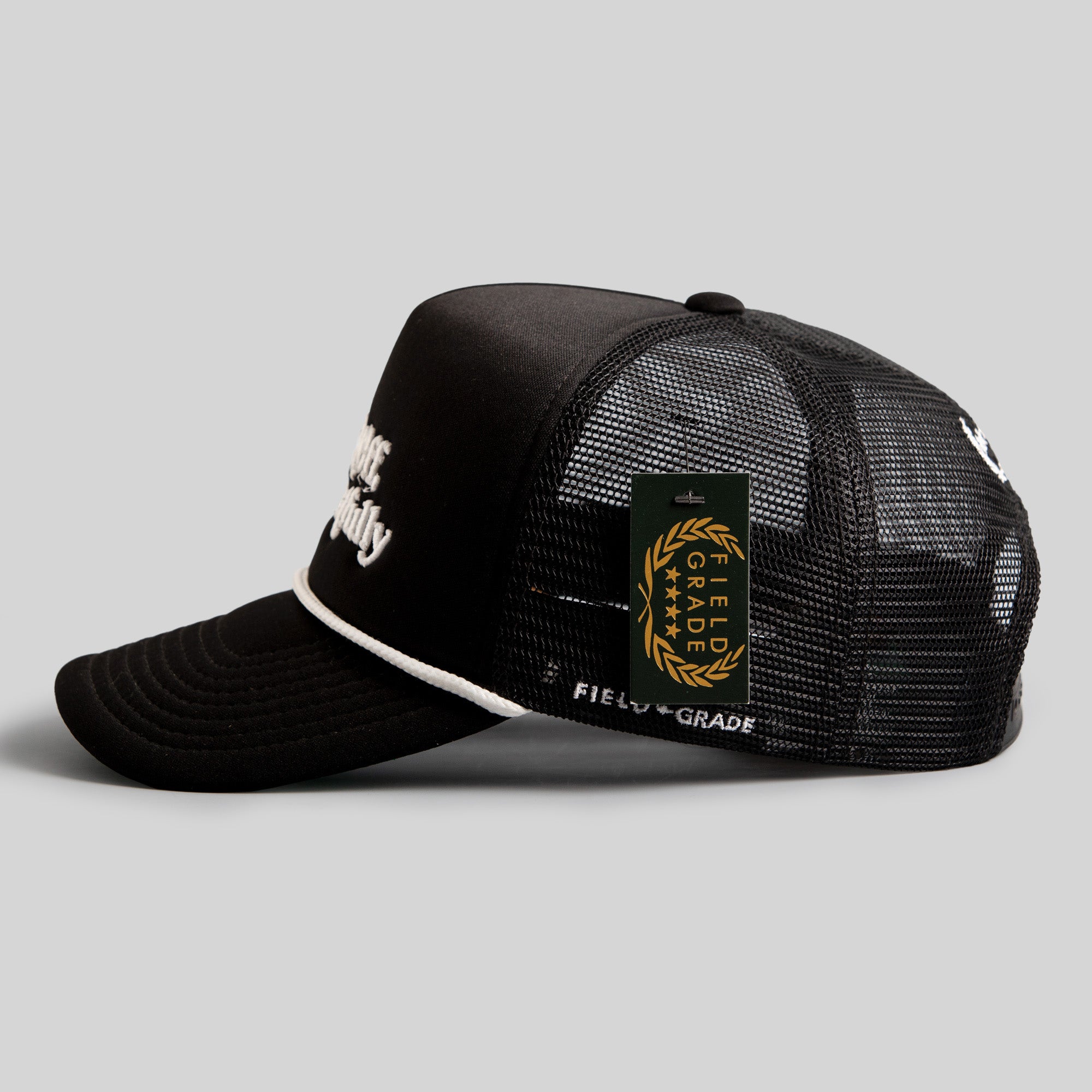 RESPECTFULLY BLACK TRUCKER HAT