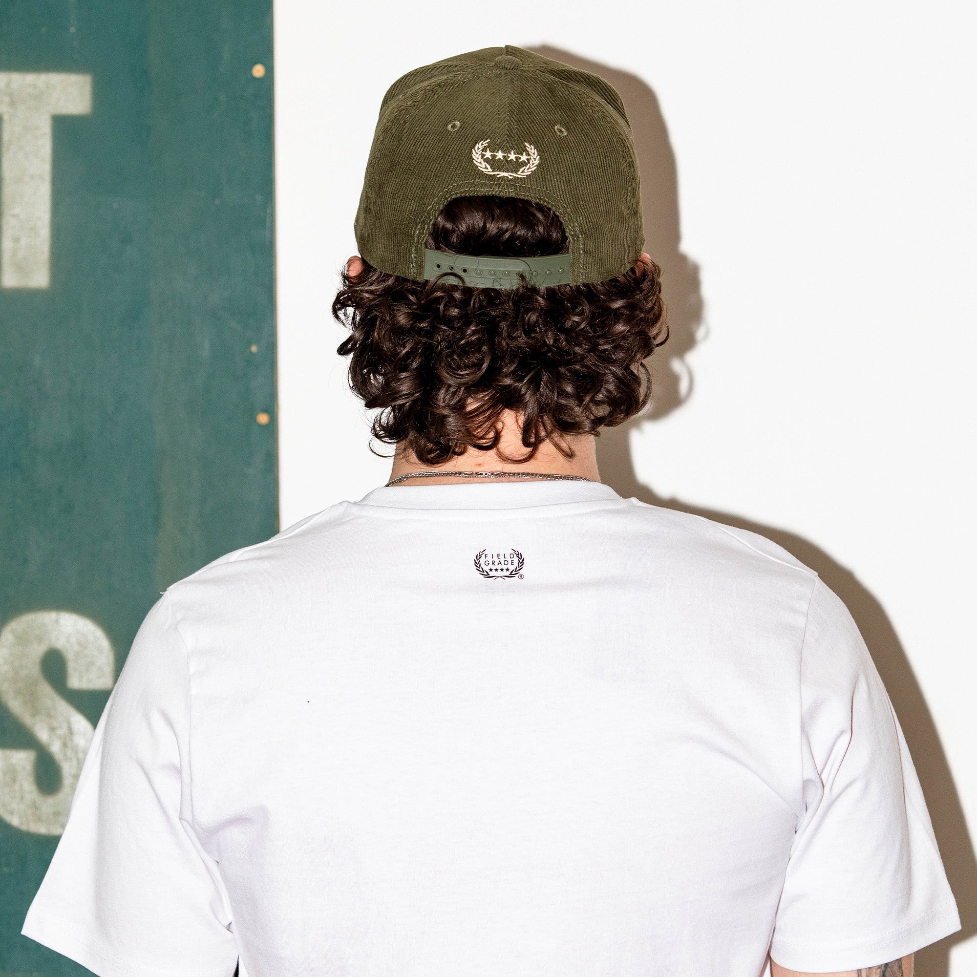NO F*CKS GIVEN OLIVE CORDUROY TRUCKER HAT