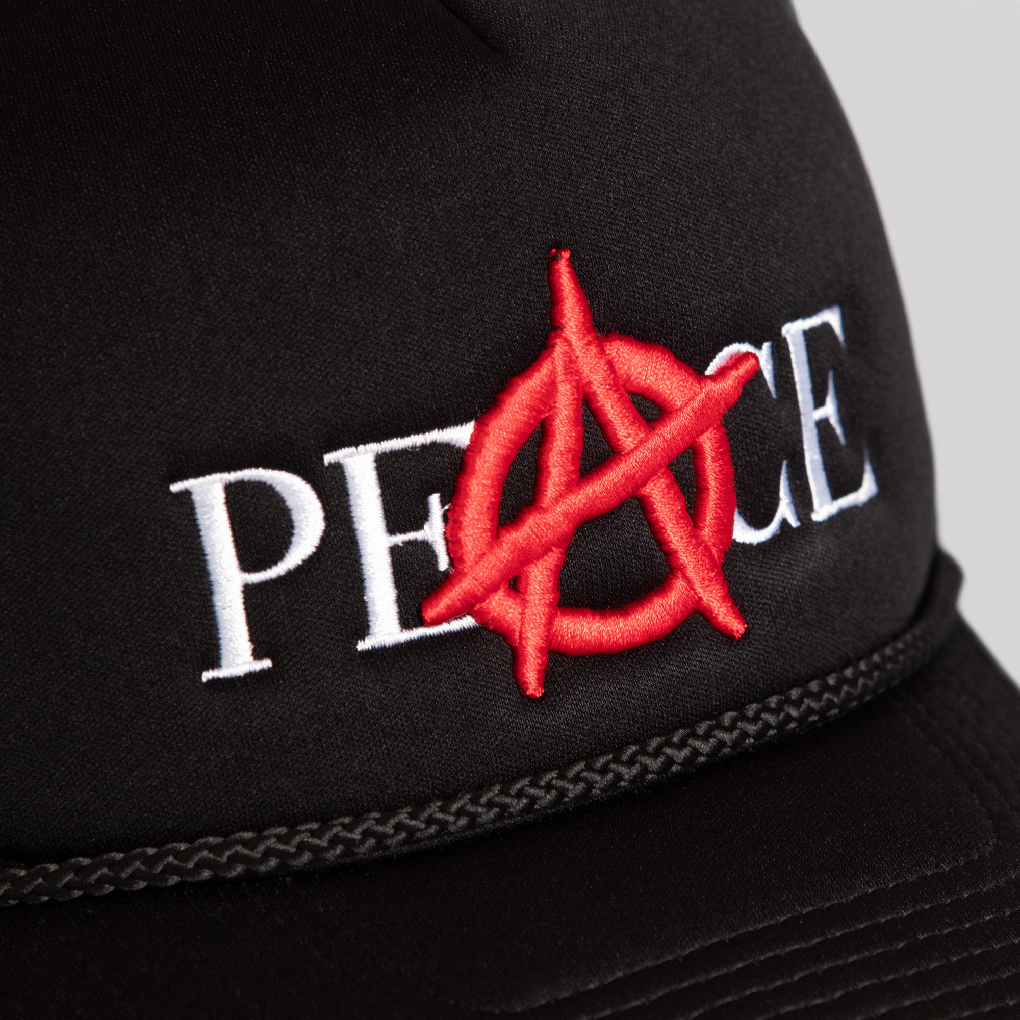 PEACE BLACK TRUCKER HAT