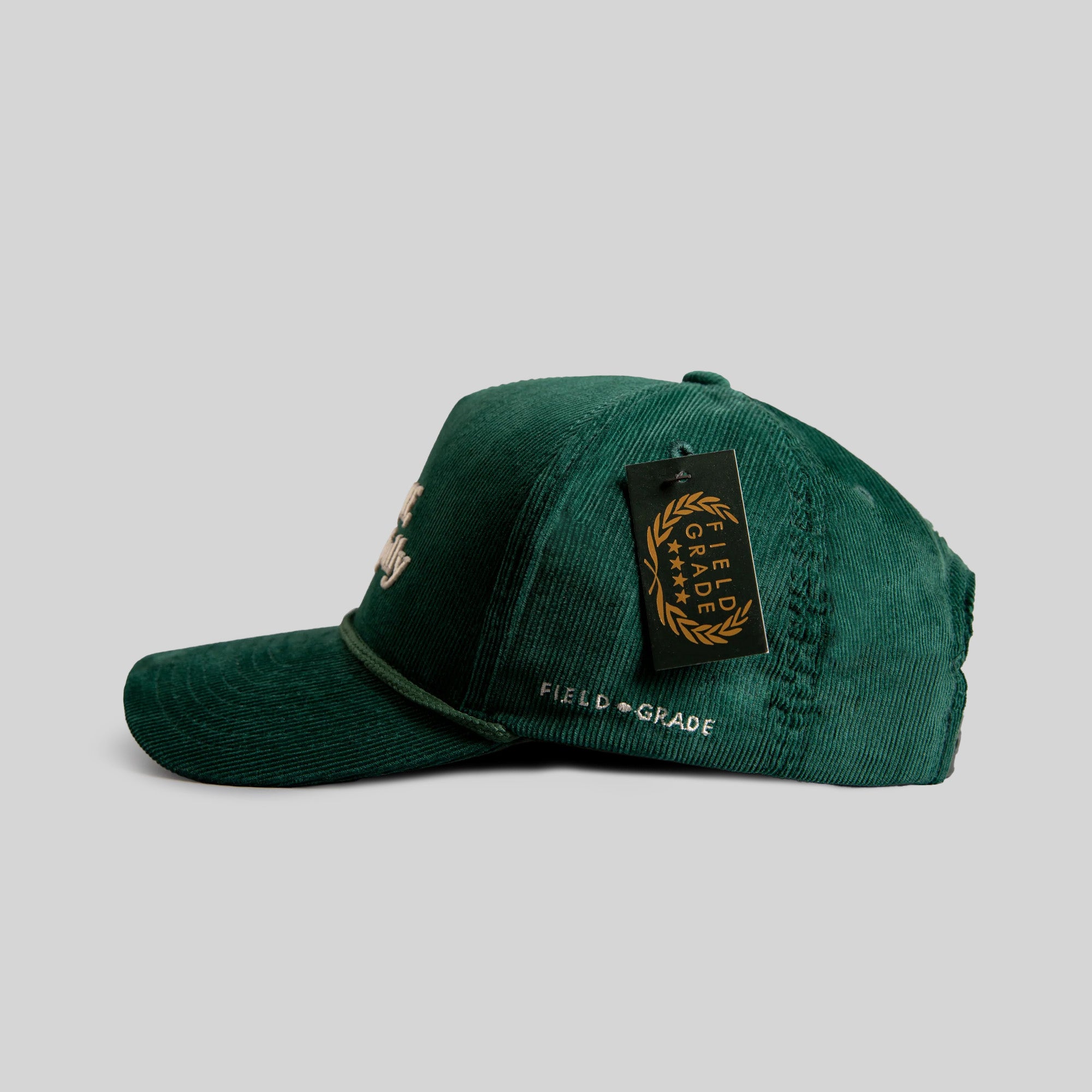 RESPECTFULLY FG GREEN CORDUROY TRUCKER HAT