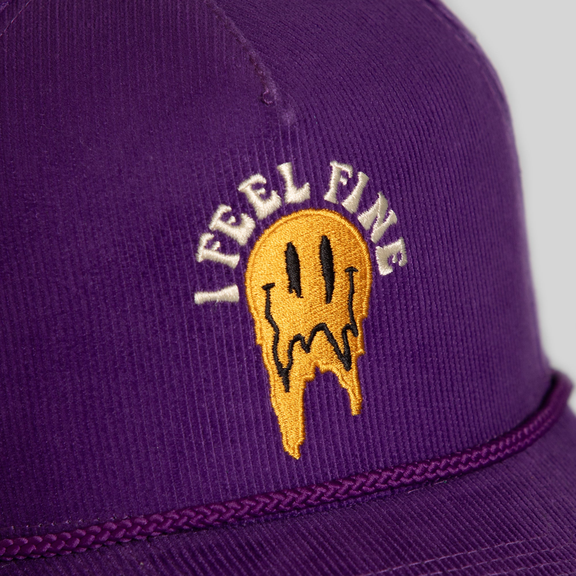 I FEEL FINE GRAPE CORDUROY TRUCKER HAT