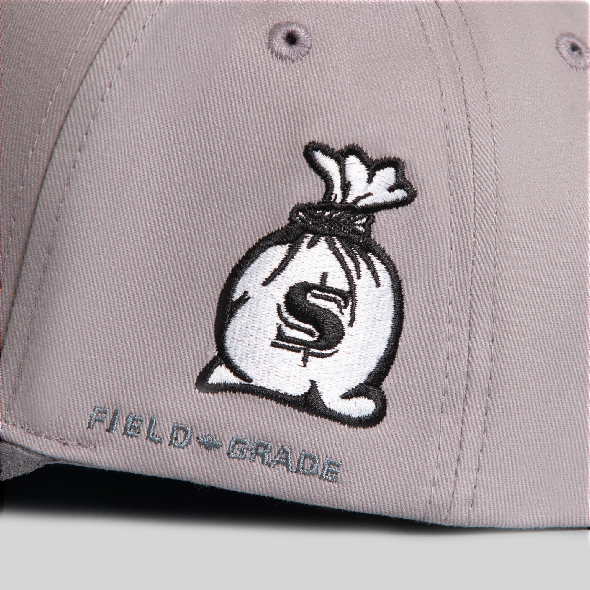 EVERYBODY GOTTA EAT GREYSCALE TWILL SUEDE TRUCKER