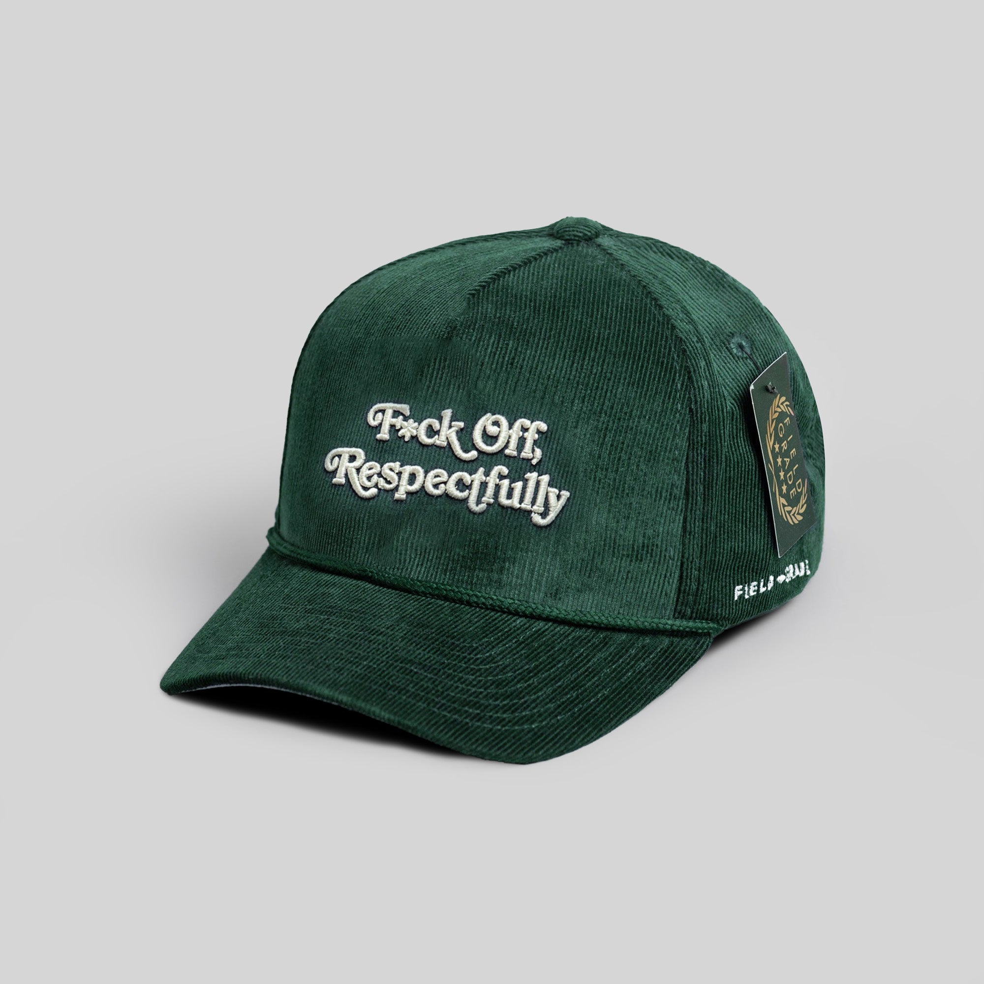 RESPECTFULLY FG GREEN CORDUROY TRUCKER HAT