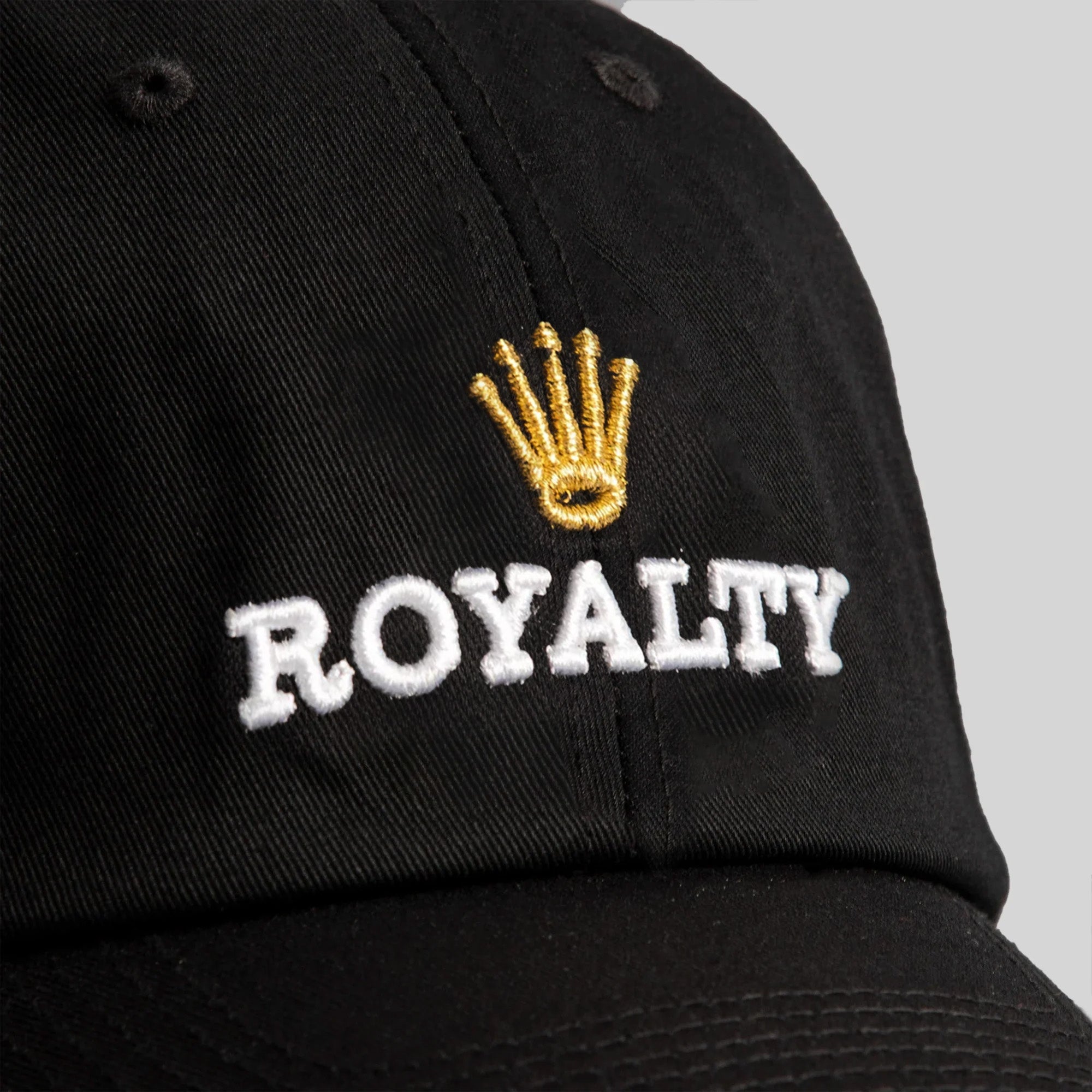 ROYALTY BLACK DISTRESSED RELAXED FIT HAT