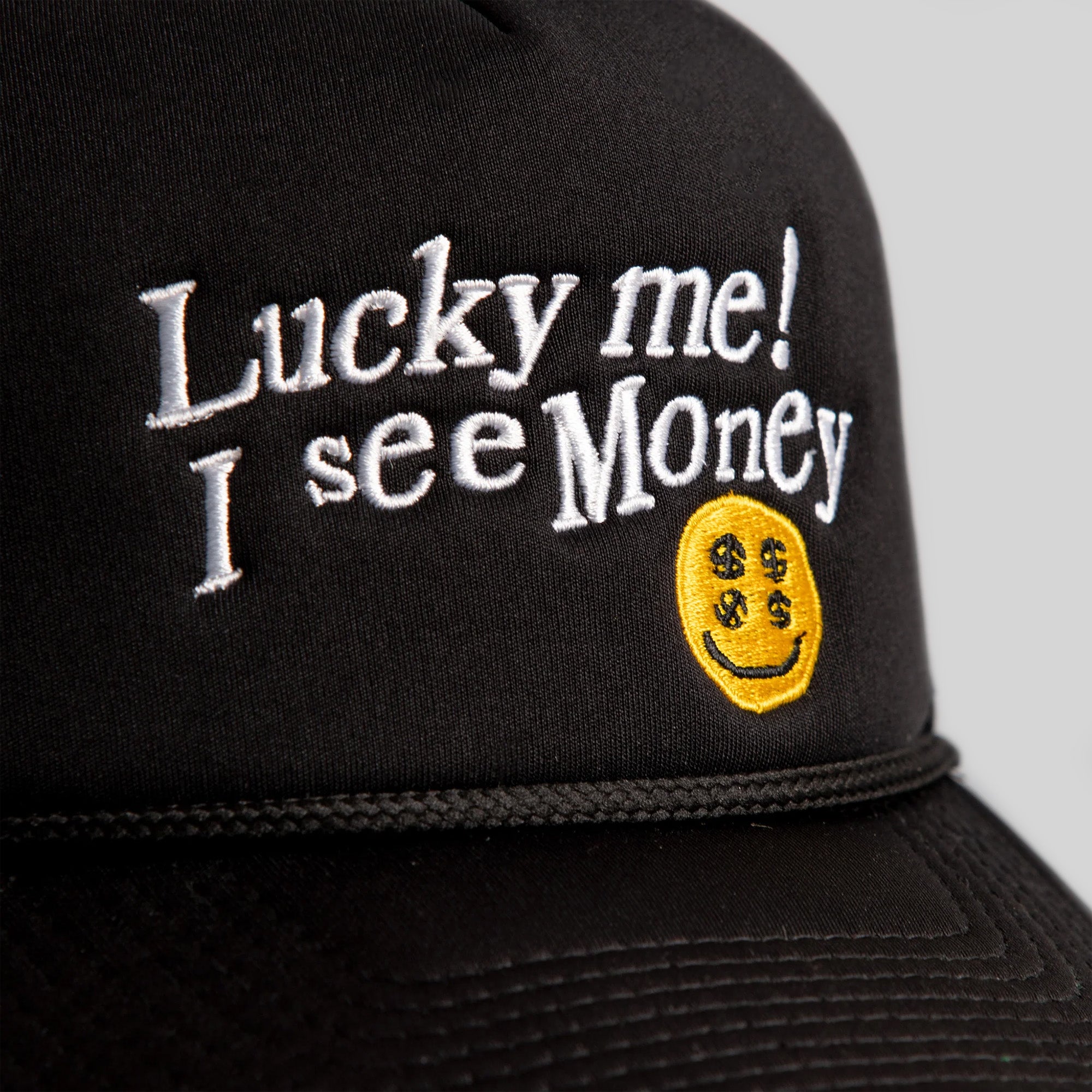 I SEE MONEY BLACK FOAM TRUCKER HAT