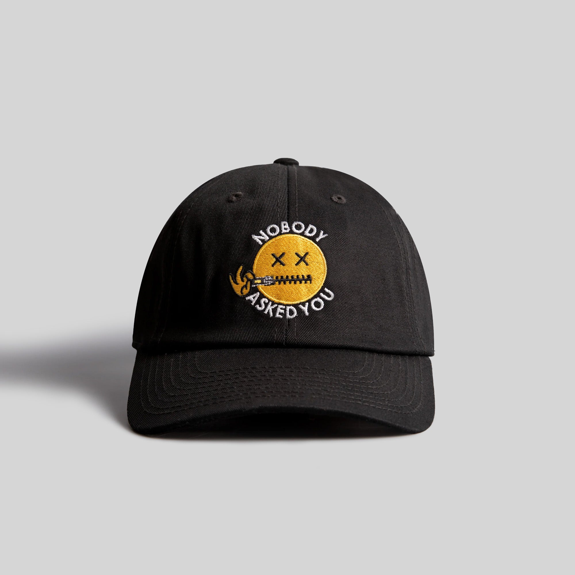 NOBODY ASKED YOU BLACK RELAXED FIT HAT