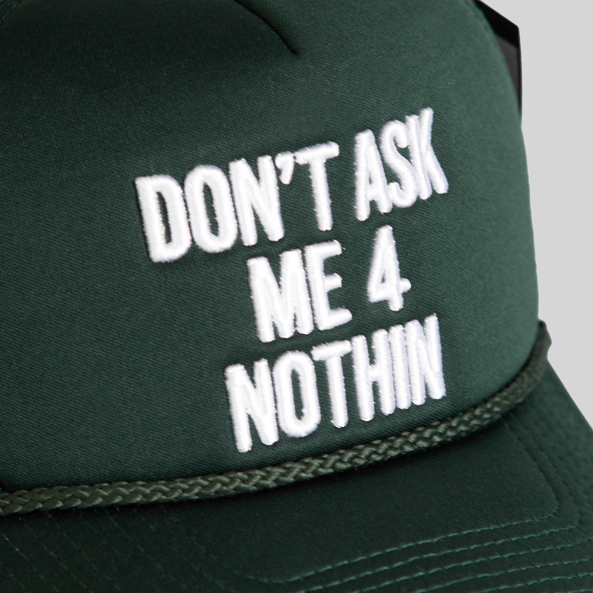 DON'T ASK ME FG GREEN TRUCKER HAT