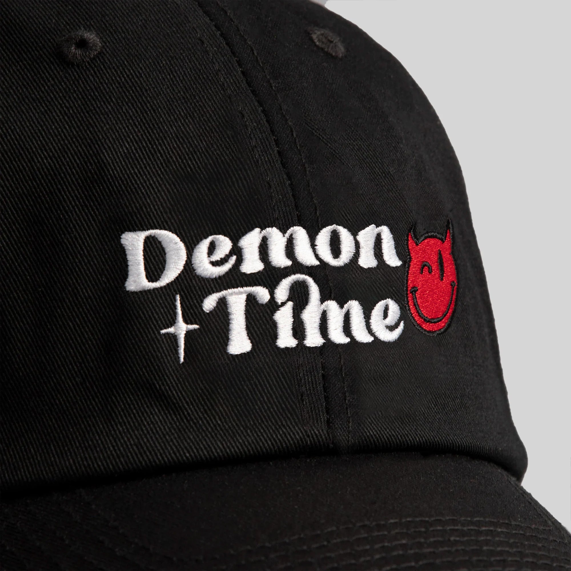 DEMON TIME BLACK DISTRESSED RELAXED FIT HAT