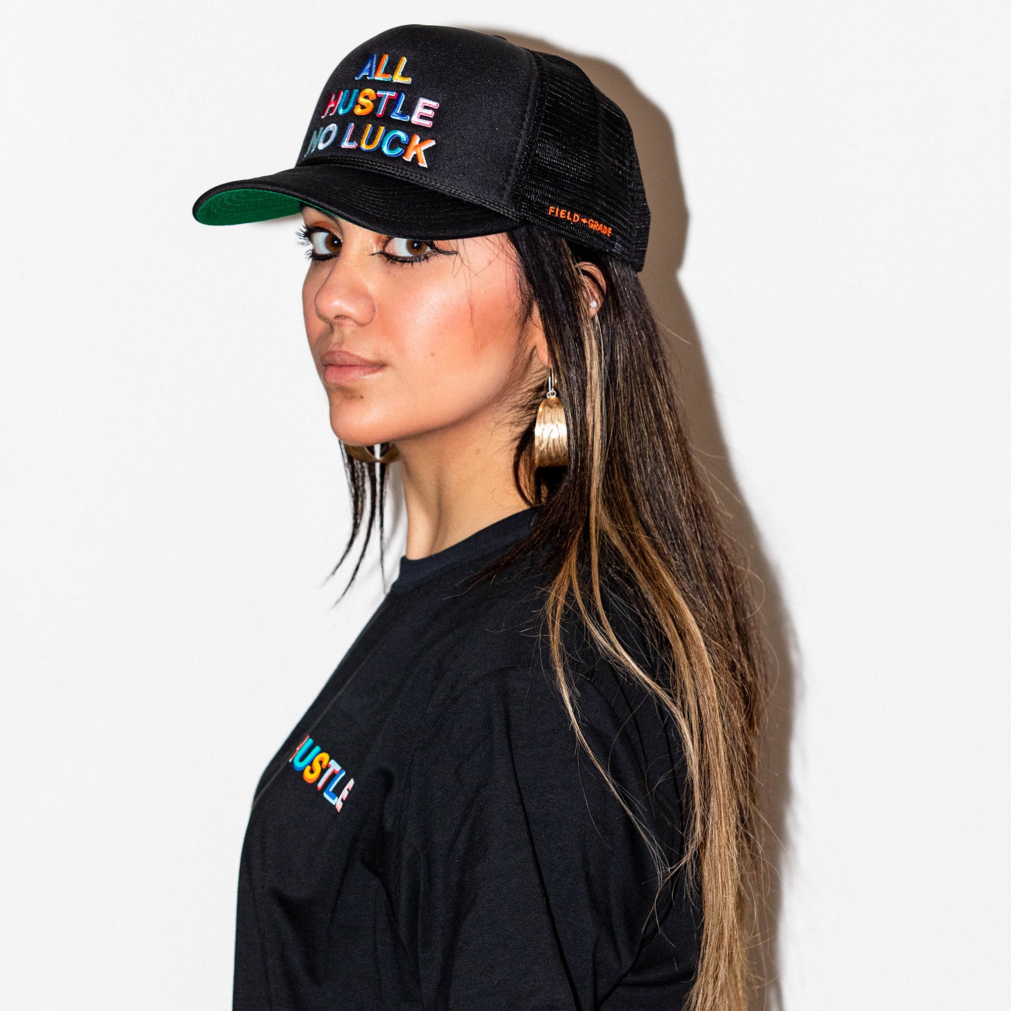 ALL HUSTLE NO LUCK - BLACK TEE