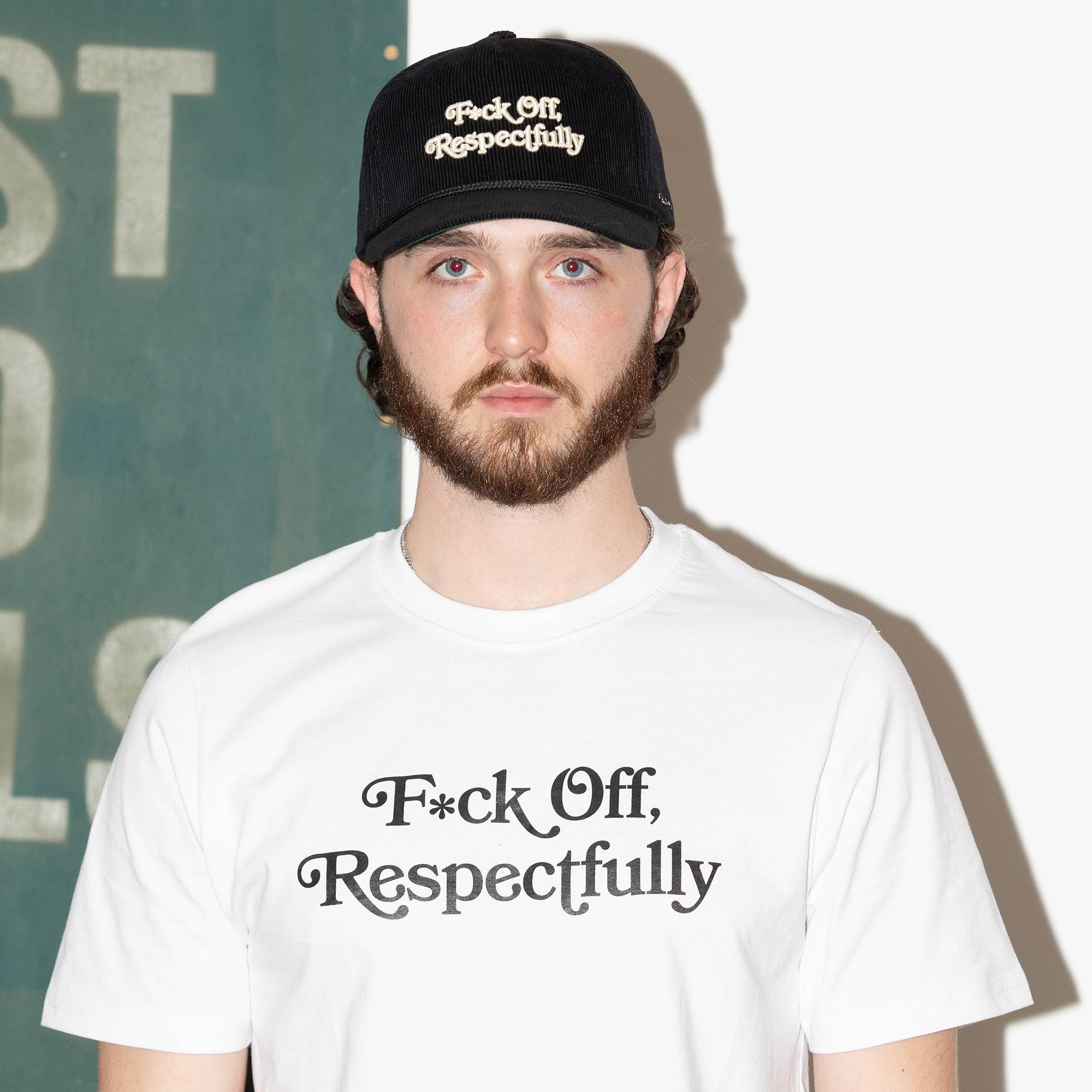 RESPECTFULLY BLACK CORDUROY TRUCKER HAT