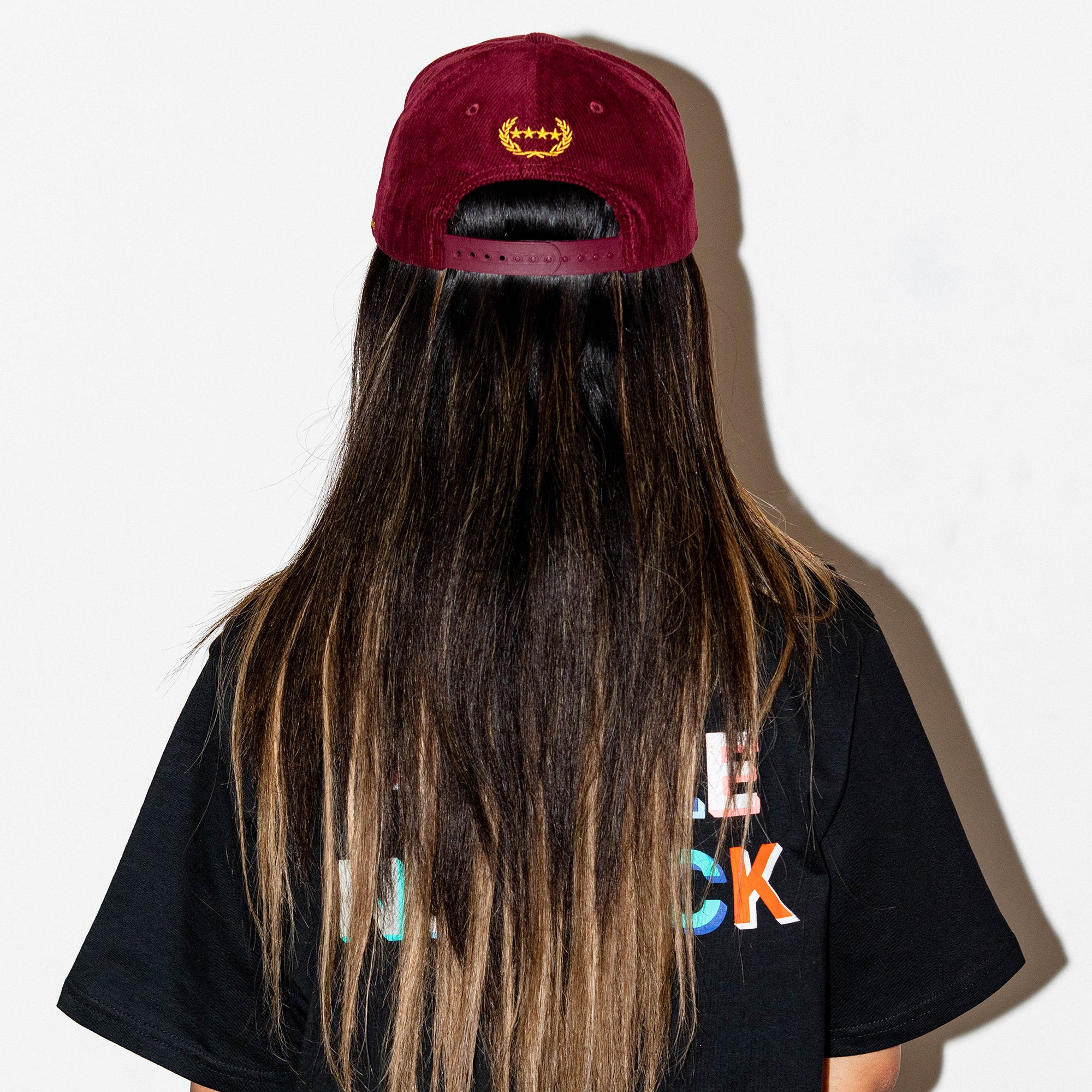 HAVE A NICE DAY BORDEAUX CORDUROY TRUCKER HAT