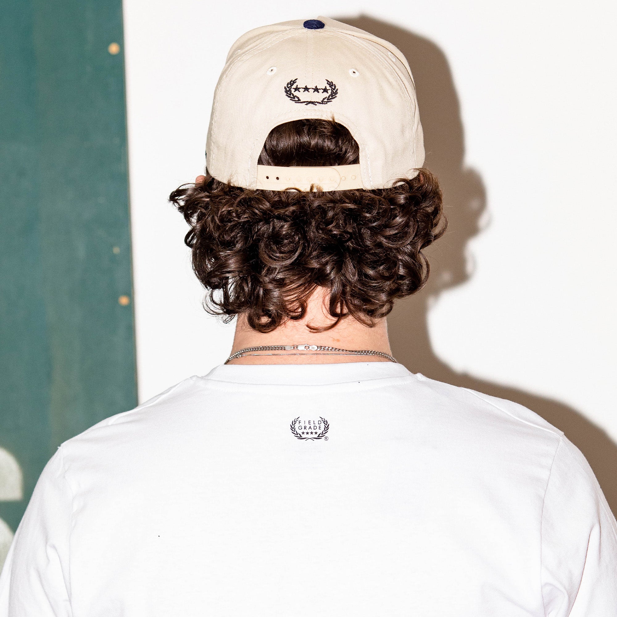 RESPECTFULLY SAND/NAVY CORDUROY BRIM TRUCKER HAT