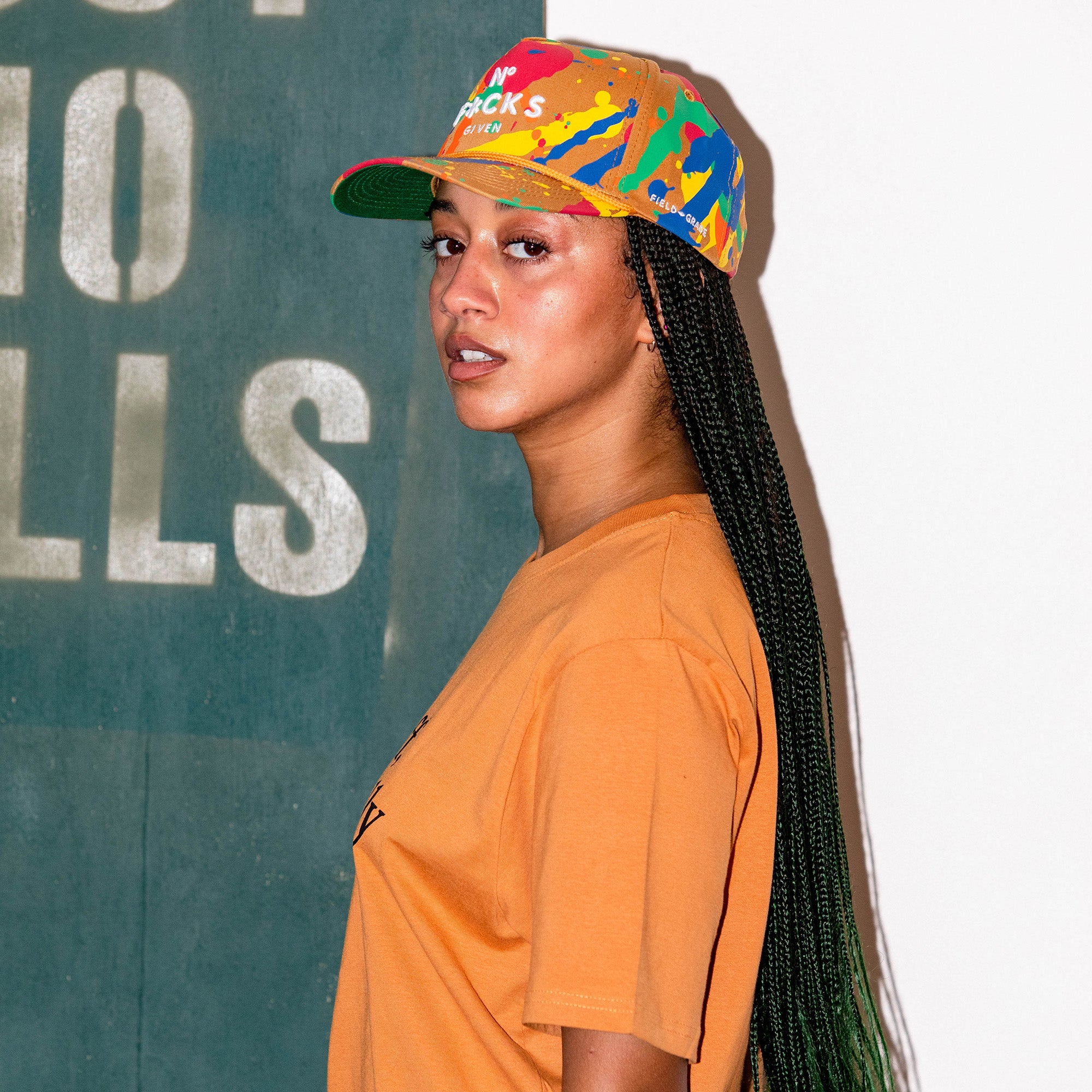 NO F*CKS GIVEN PRIMARY SPLATTER TRUCKER HAT