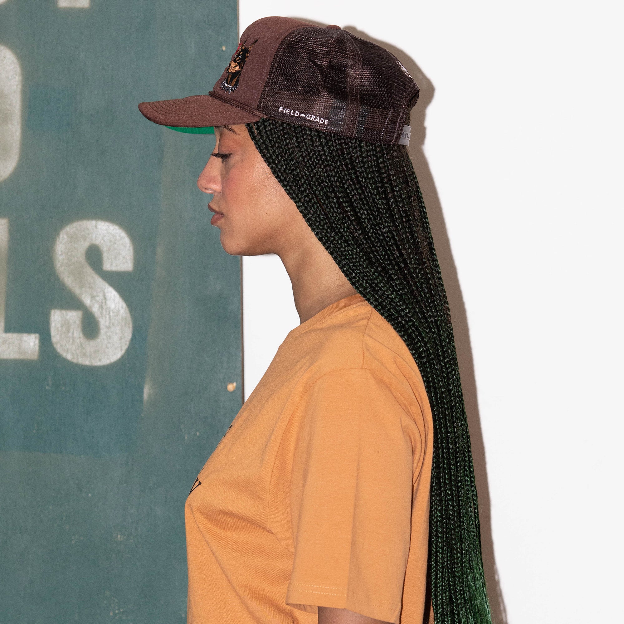 BEWARE OF DOG MOCHA TRUCKER HAT