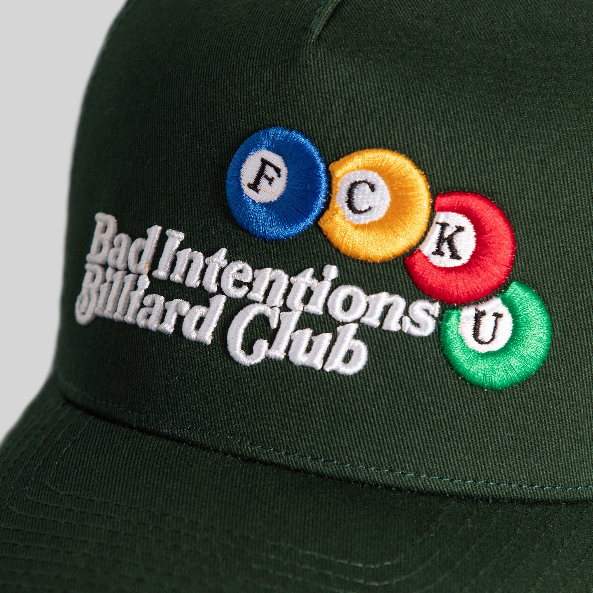 BAD INTENTIONS FG GREEN TWILL MESH TRUCKER