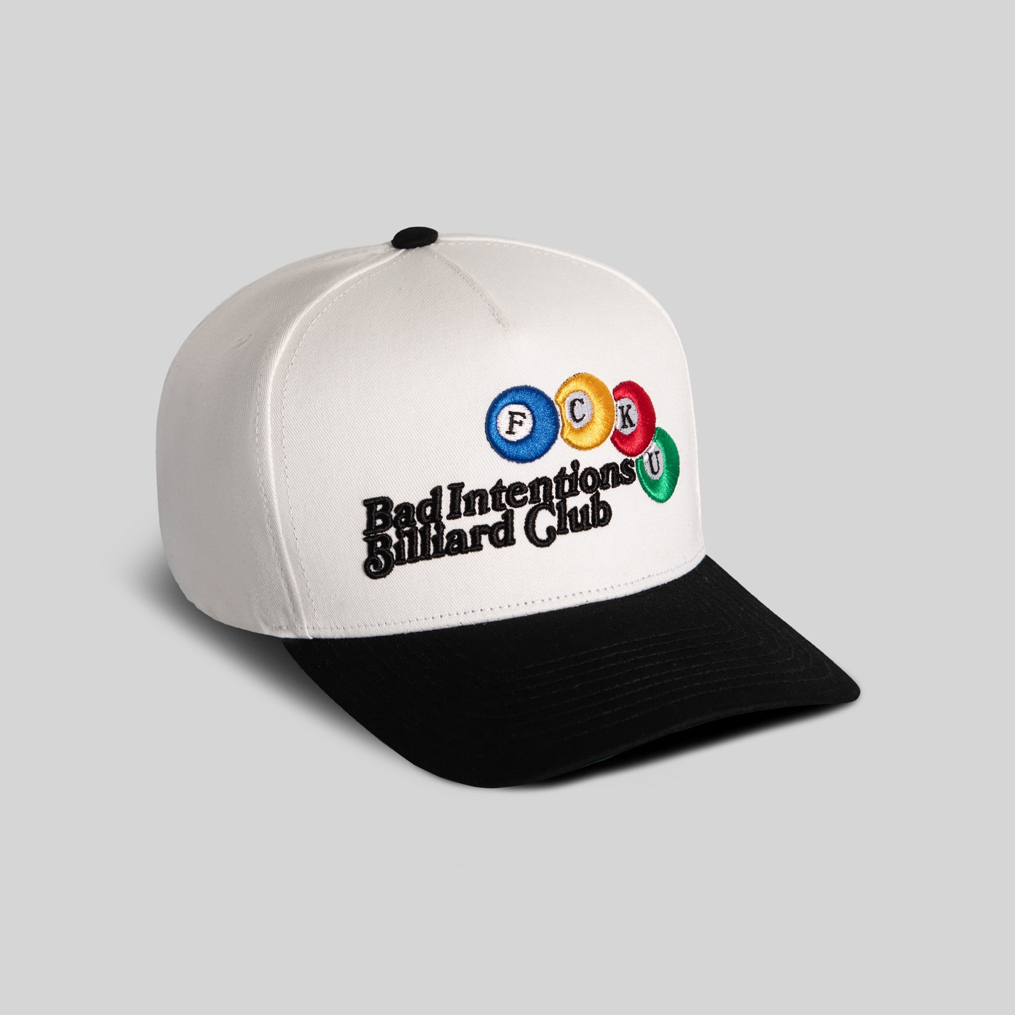 BAD INTENTIONS OFF WHITE BLACK TWILL TRUCKER