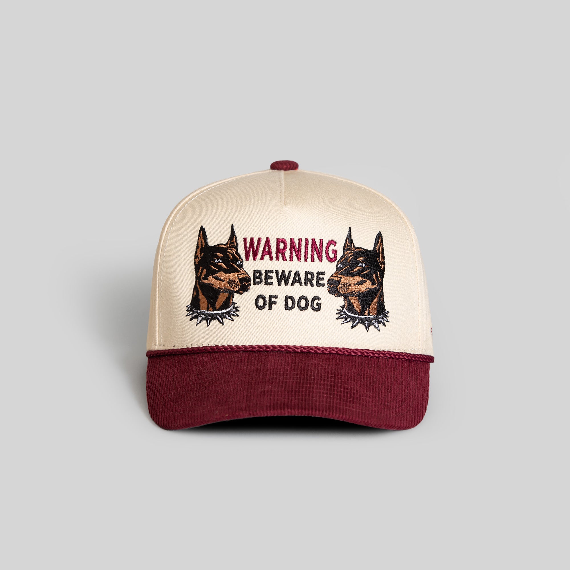 BEWARE OF DOG SAND BORDEAUX TWILL CORDUROY TRUCKER