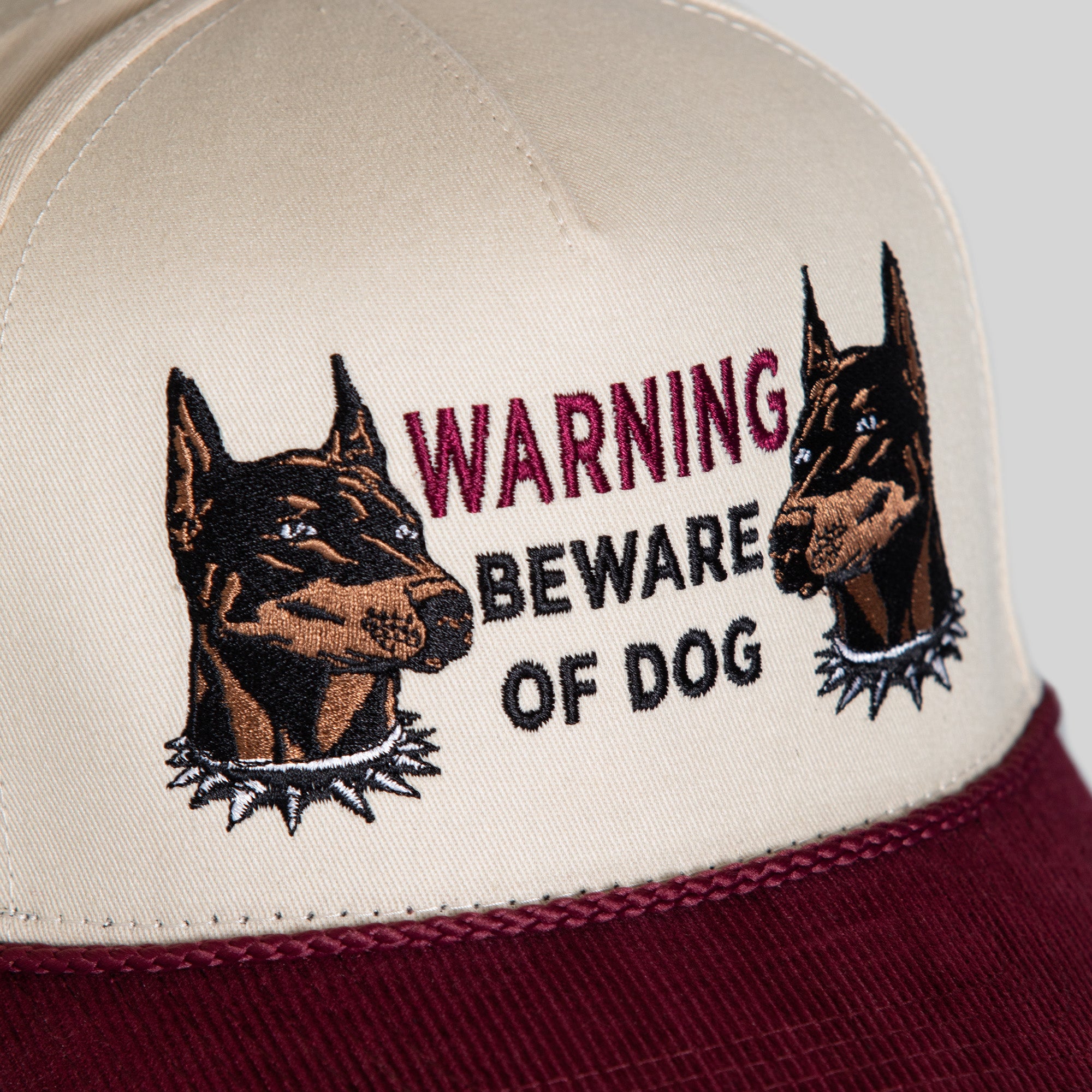 BEWARE OF DOG SAND BORDEAUX TWILL CORDUROY TRUCKER