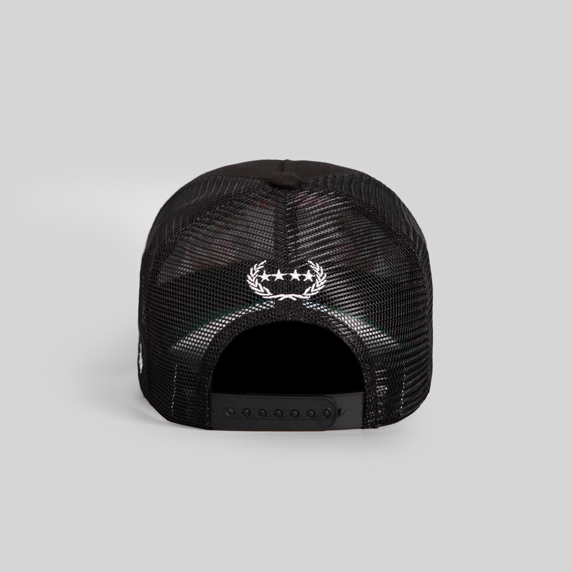 BEWARE OF ROTTY BLACK TWILL MESHBACK TRUCKER HAT