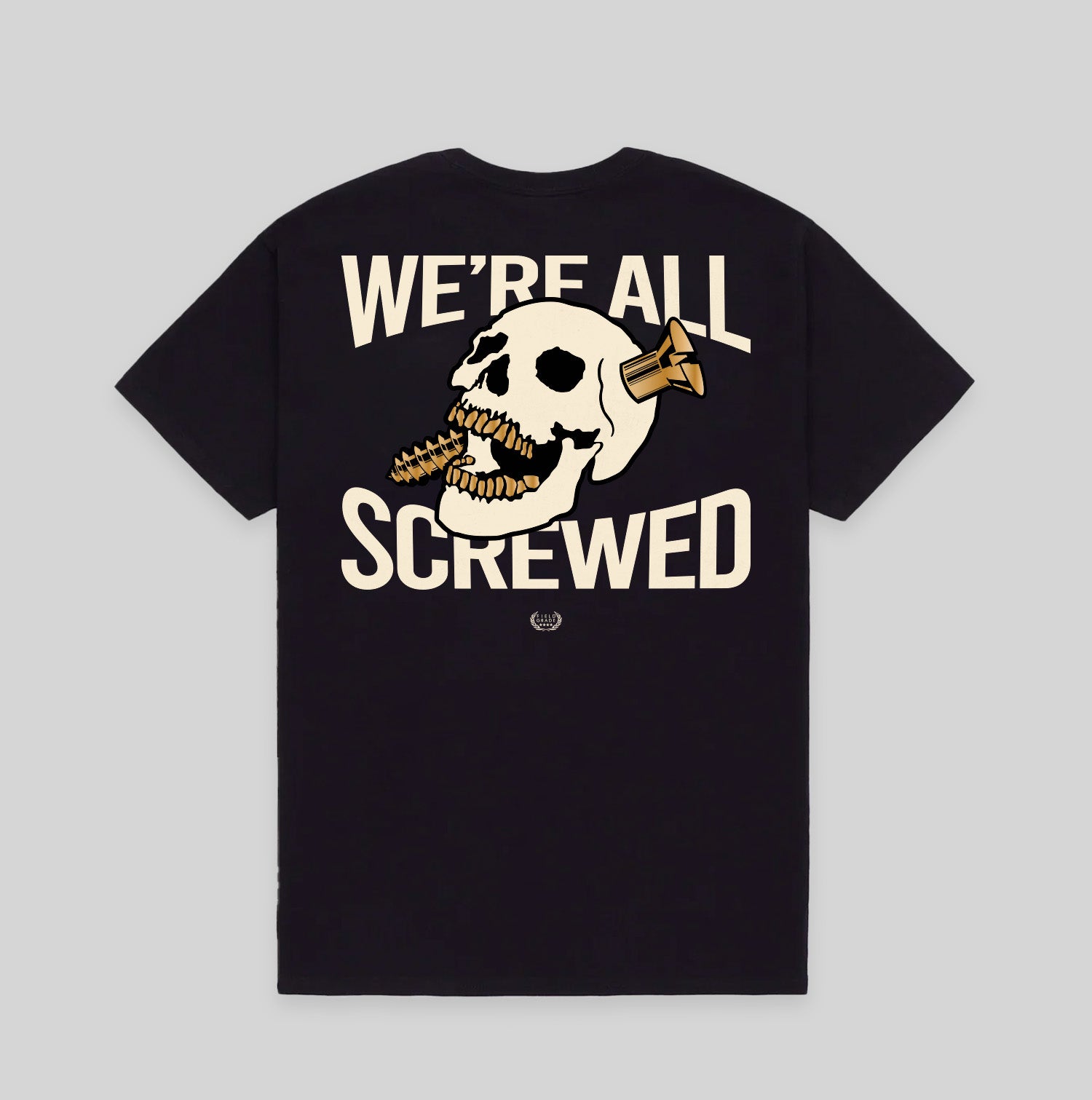 SCREWED UP BLACK/BONE COTTON TEE