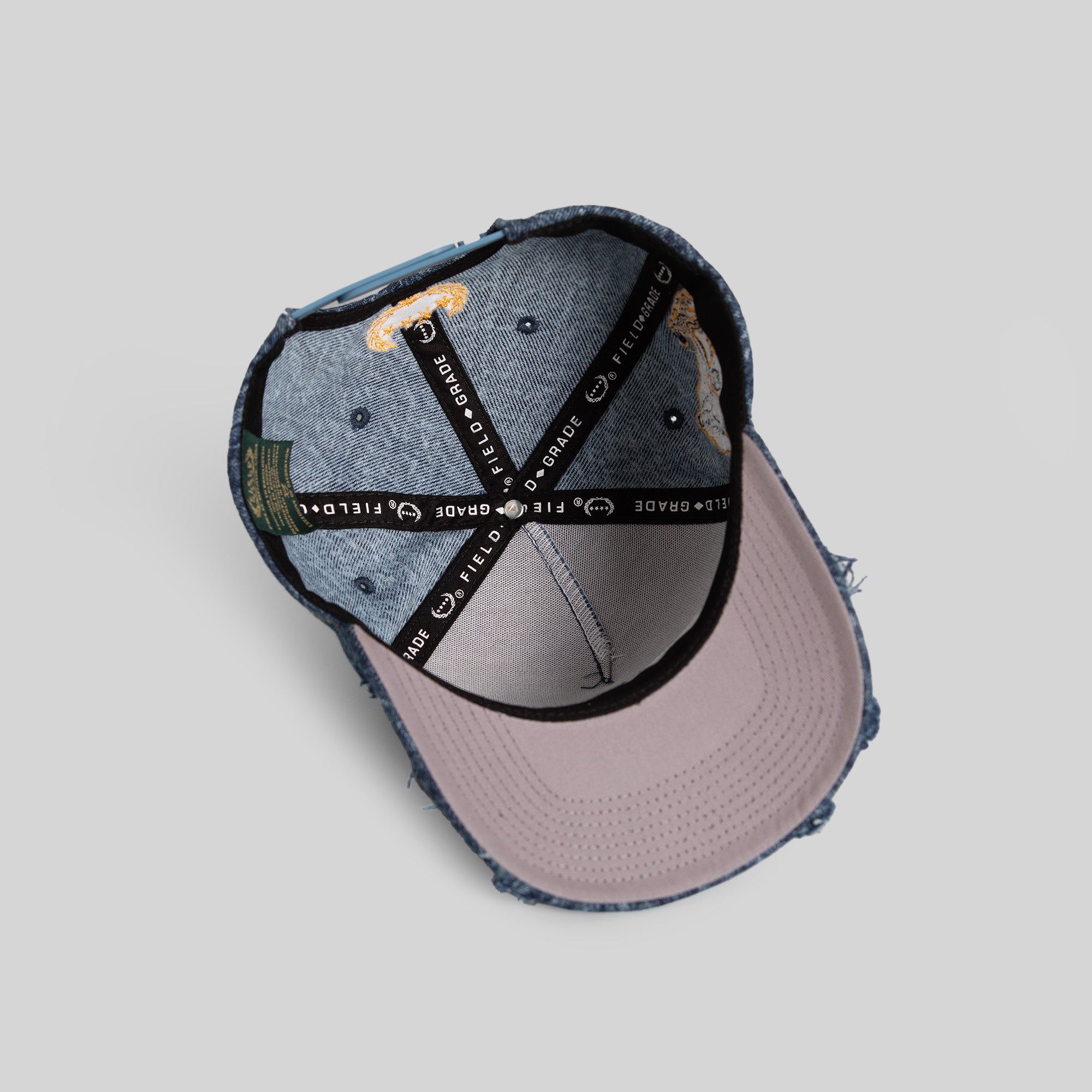 BORN ALONE BLUE DISTRESSED DENIM TRUCKER