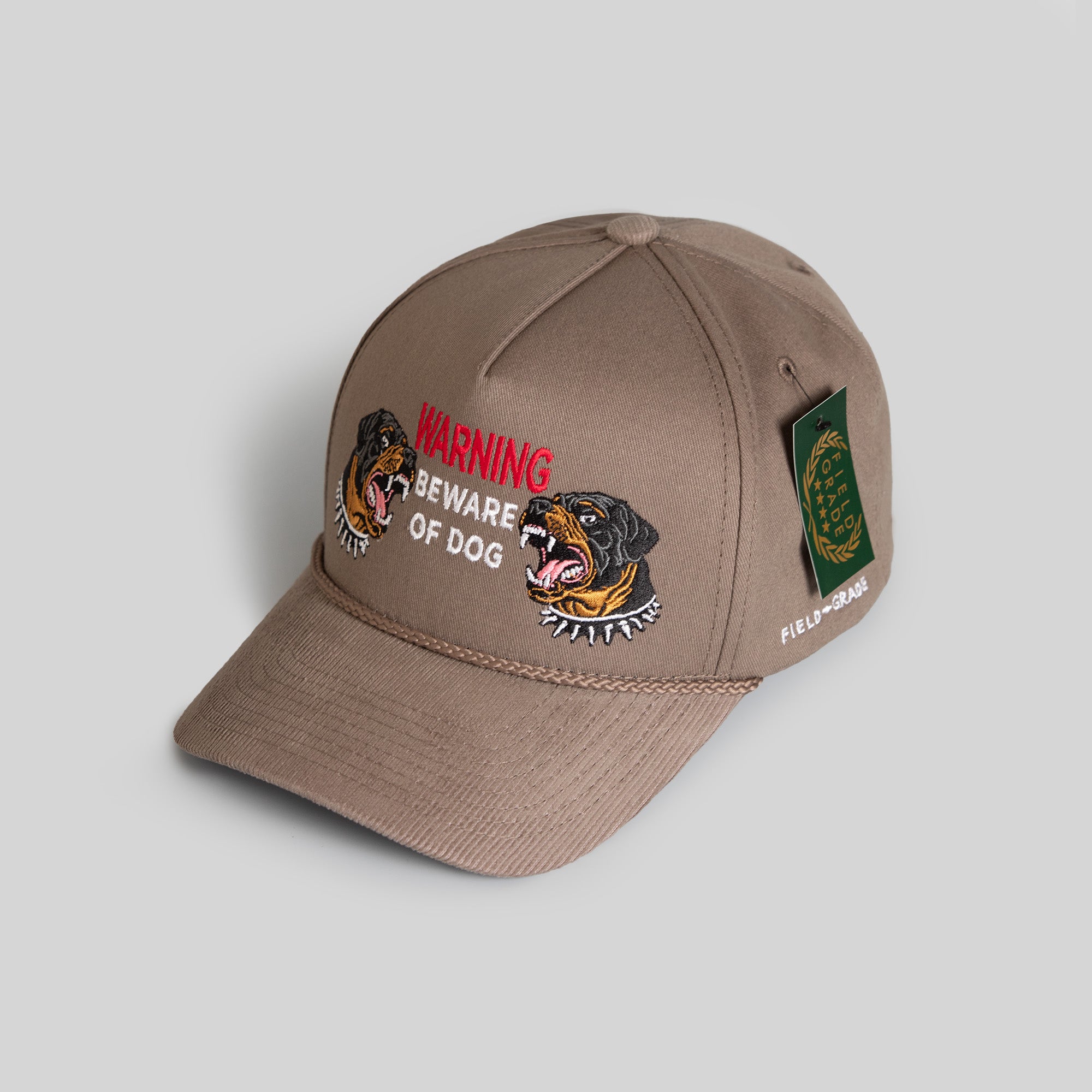 BEWARE OF ROTTY WARM GREY TWILL/CORDUROY TRUCKER HAT