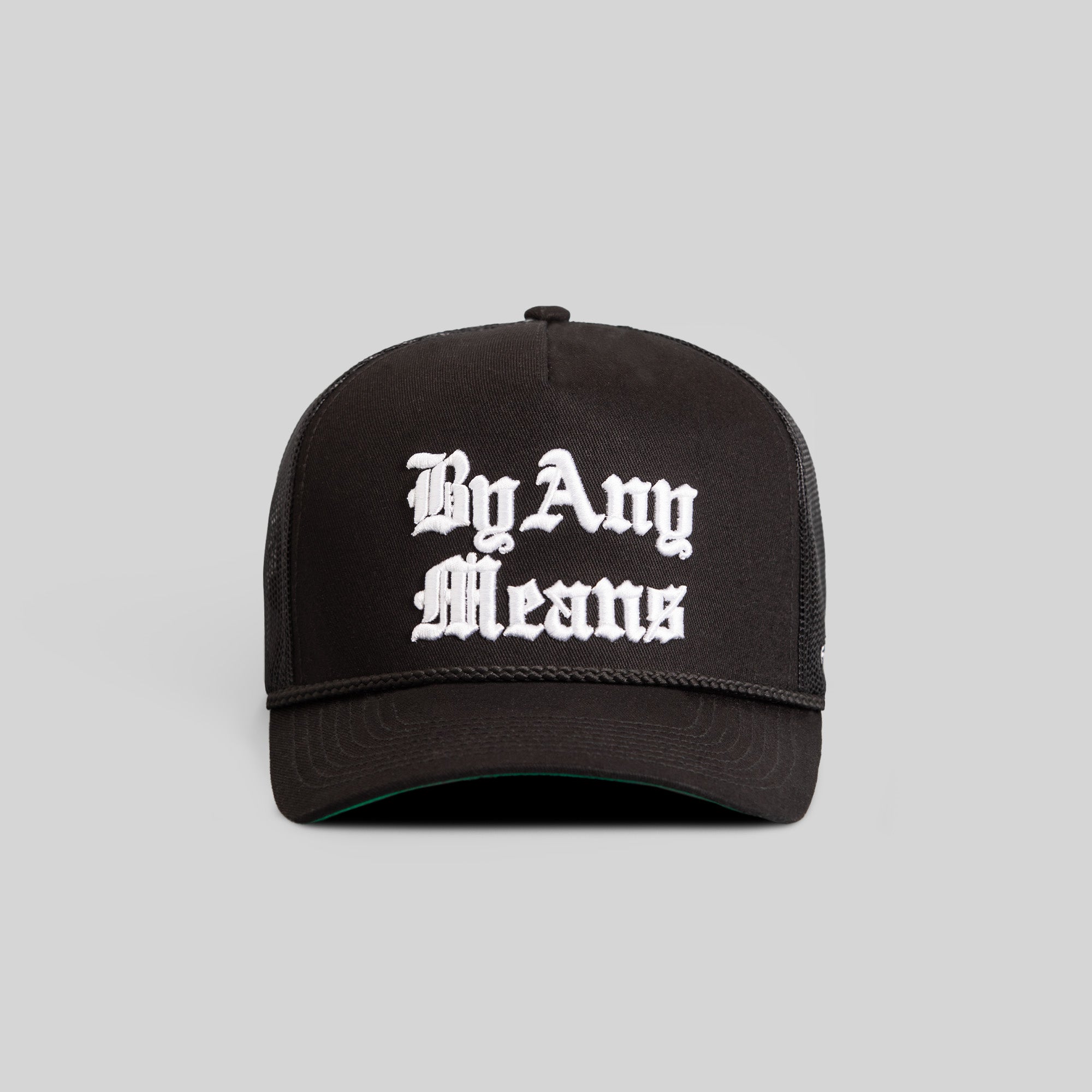BY ANY MEANS BLACK TWILL MESH TRUCKER