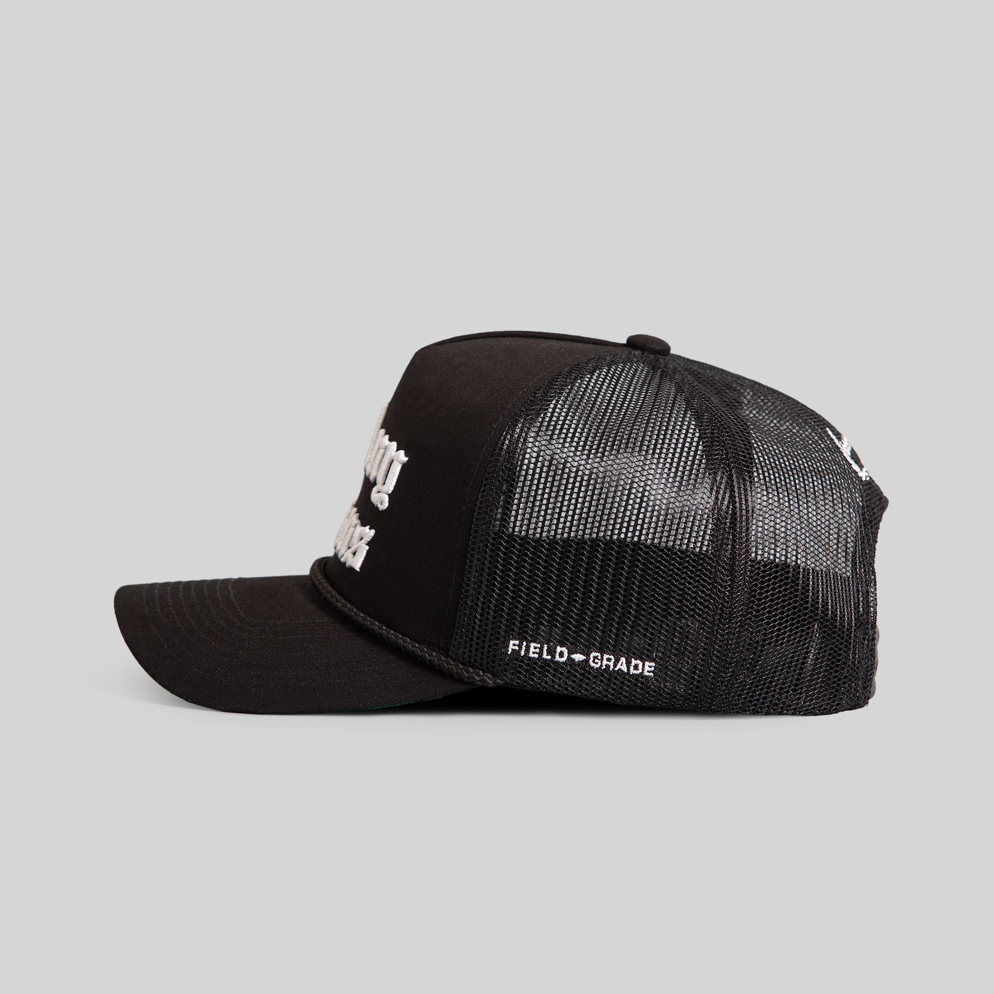 BY ANY MEANS BLACK TWILL MESH TRUCKER