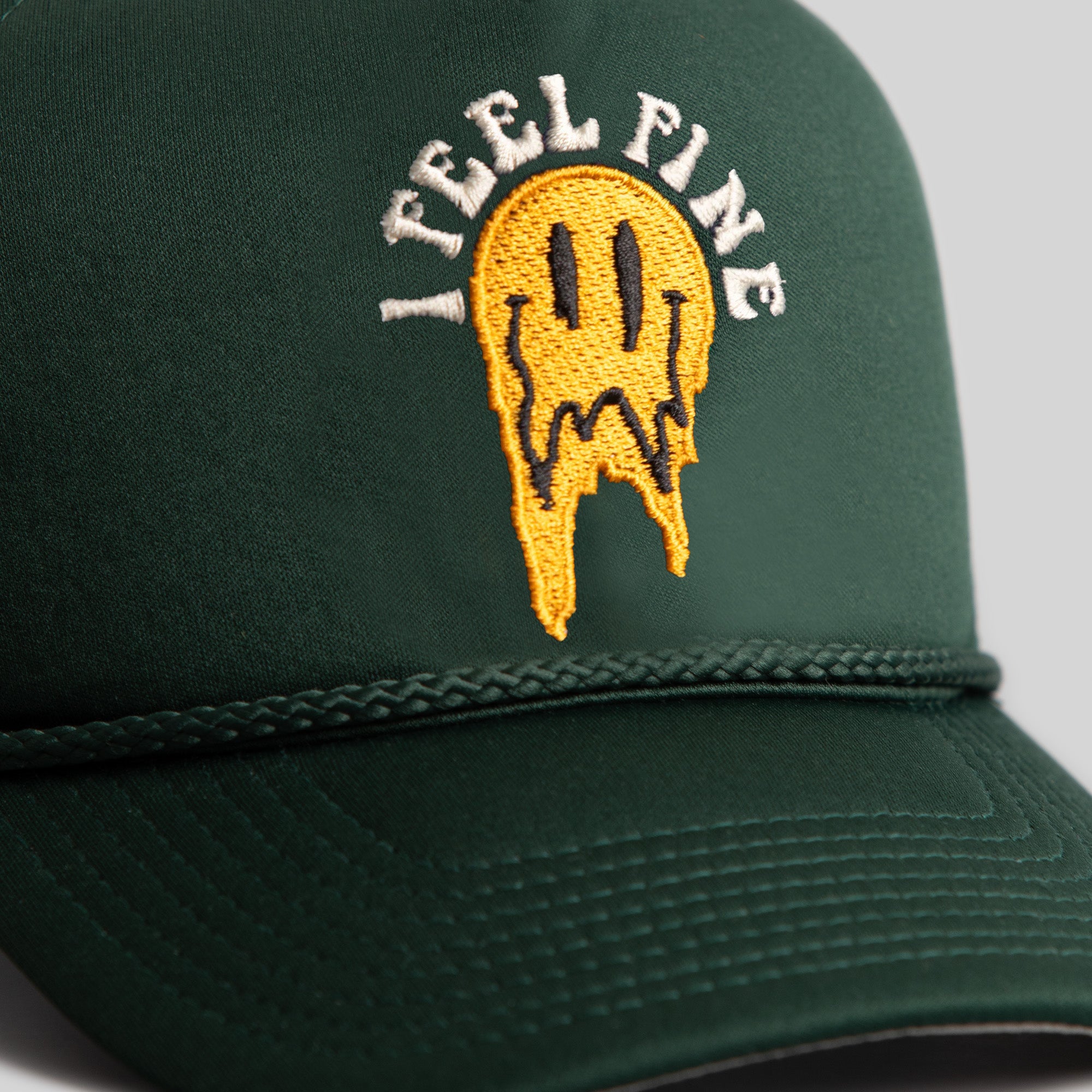 I FEEL FINE FG GREEN TRUCKER HAT