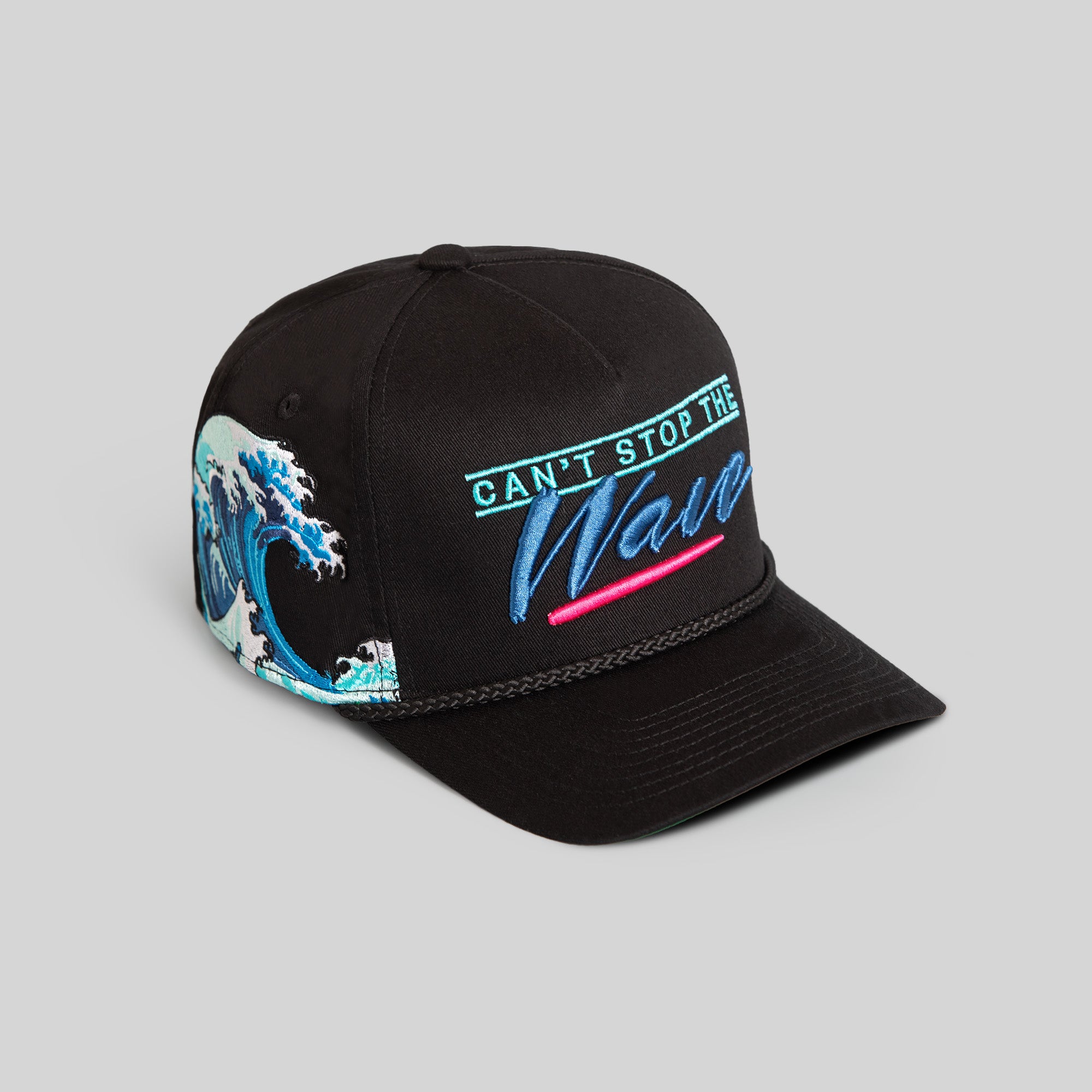 CANT STOP THE WAVE BLACK TWILL TRUCKER