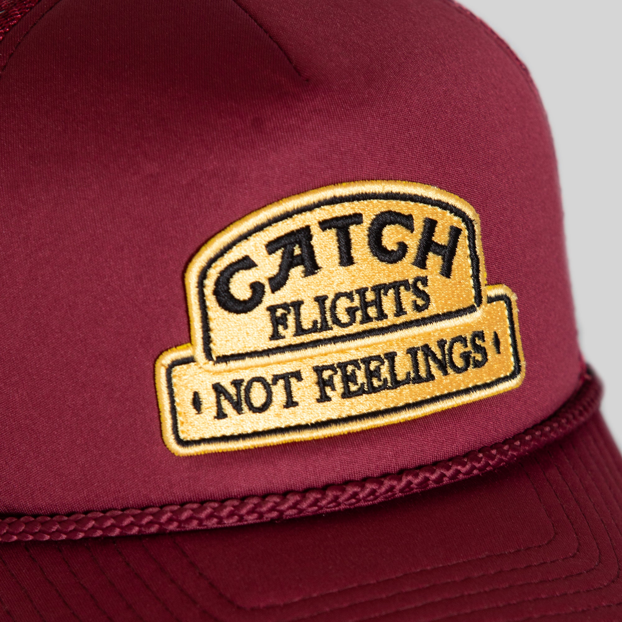 CATCH FLIGHTS BORDEAUX FOAM MESH TRUCKER