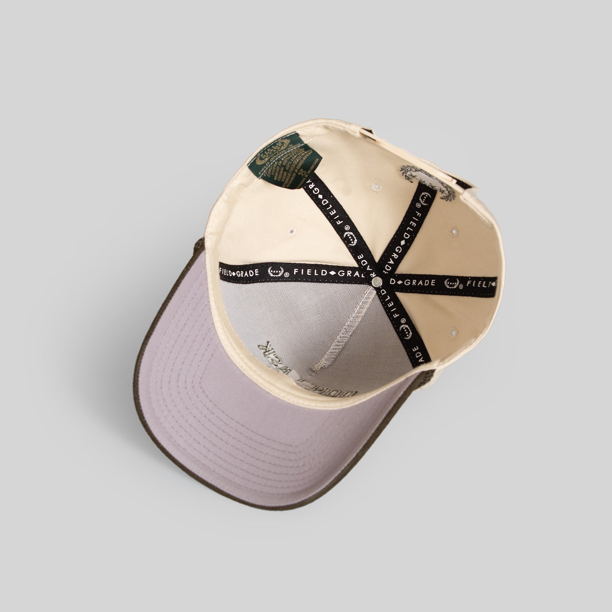 DON'T ASK ME SAND OLIVE TWILL SUEDE TRUCKER