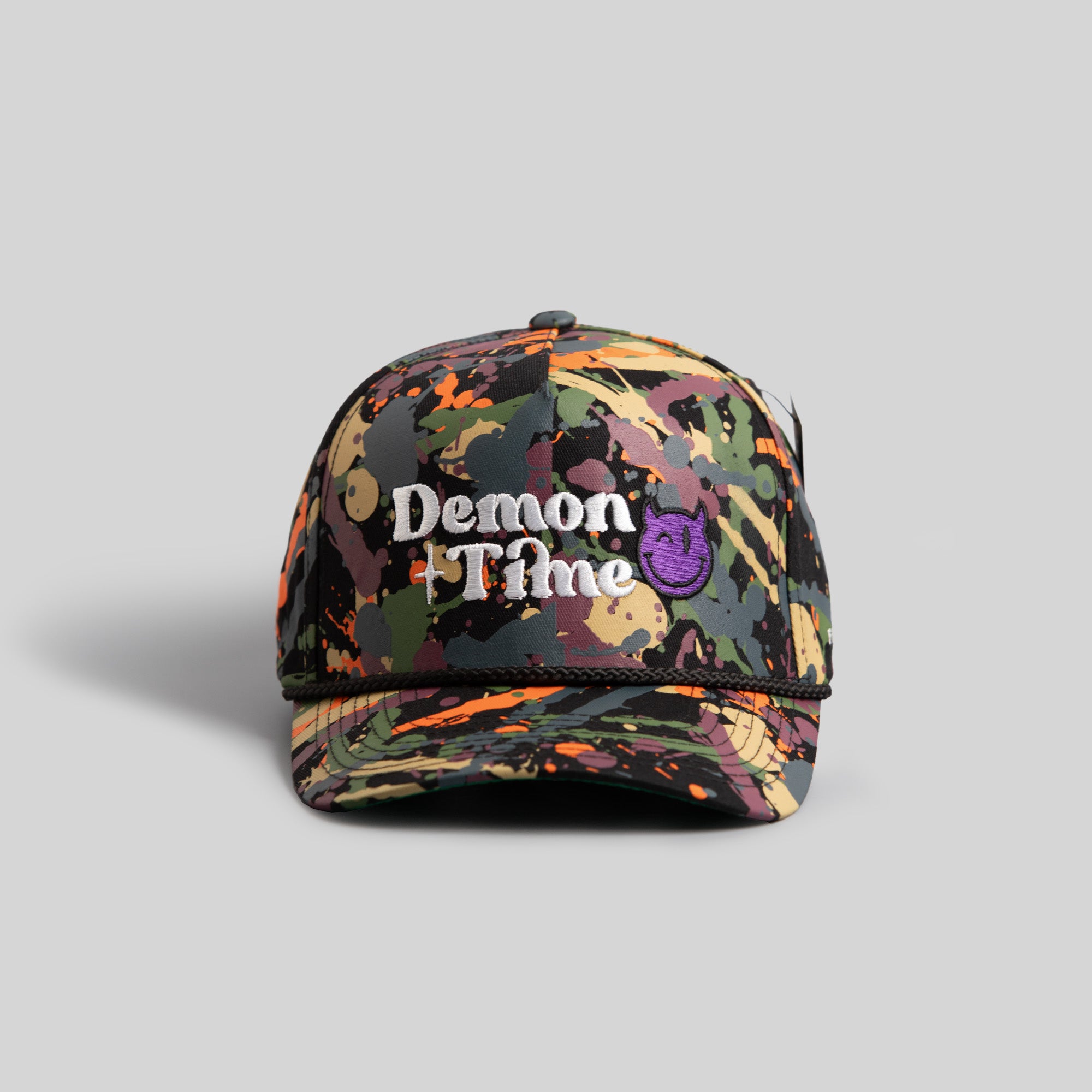 DEMON TIME OLIVE SPLATTER TRUCKER HAT