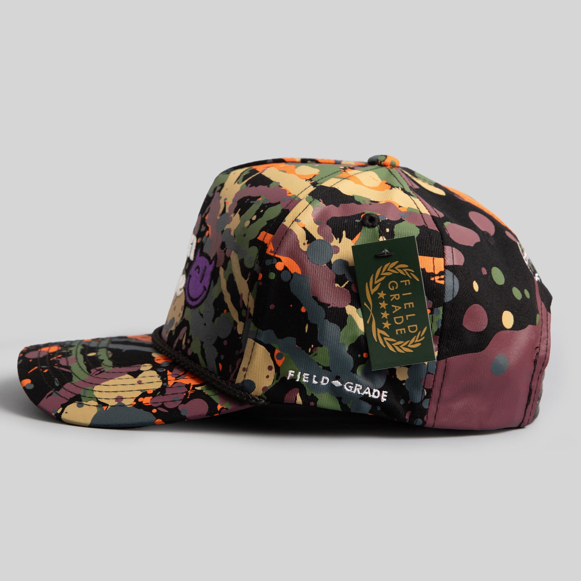 DEMON TIME OLIVE SPLATTER TRUCKER HAT