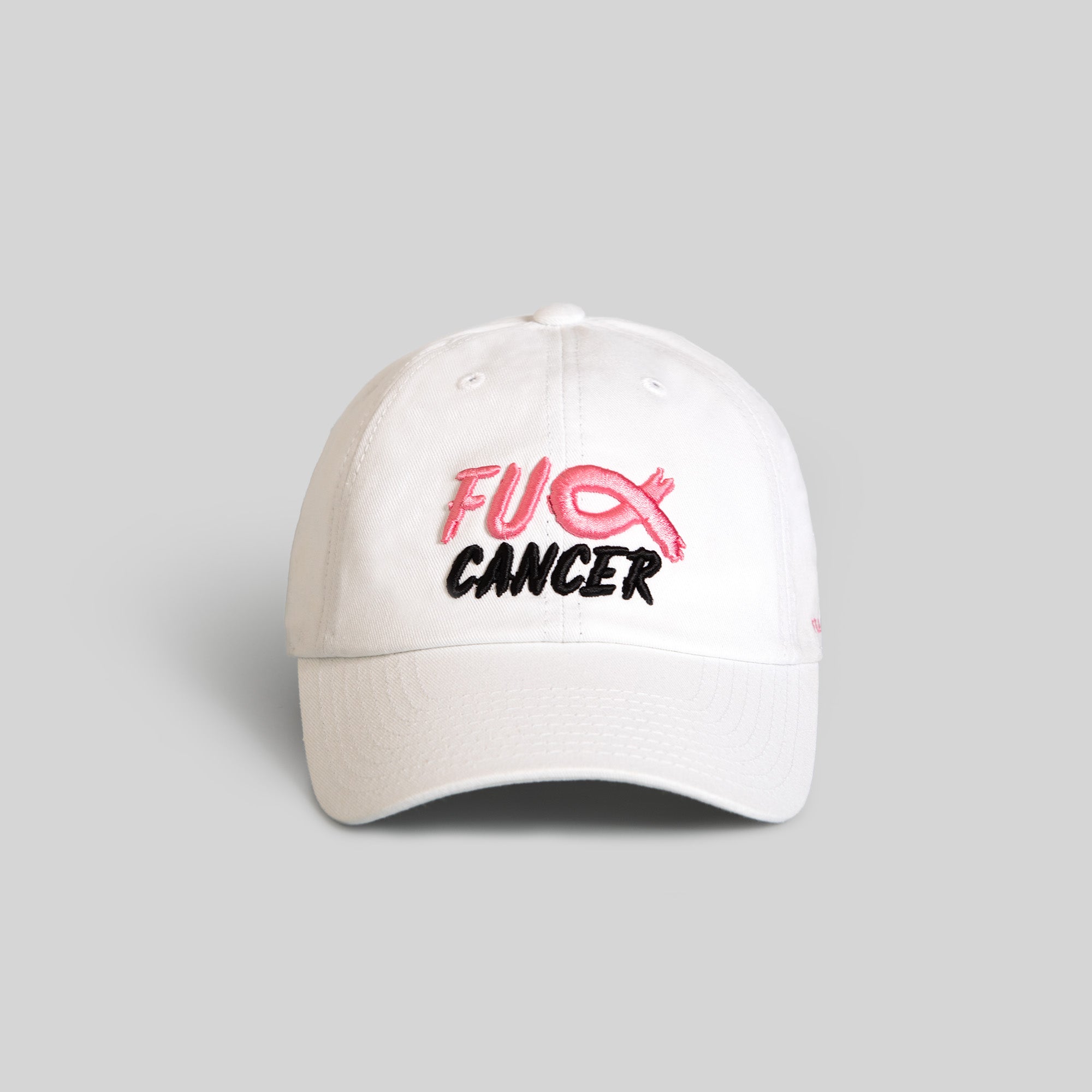 F*CK CANCER WHITE RELAXED FIT HAT