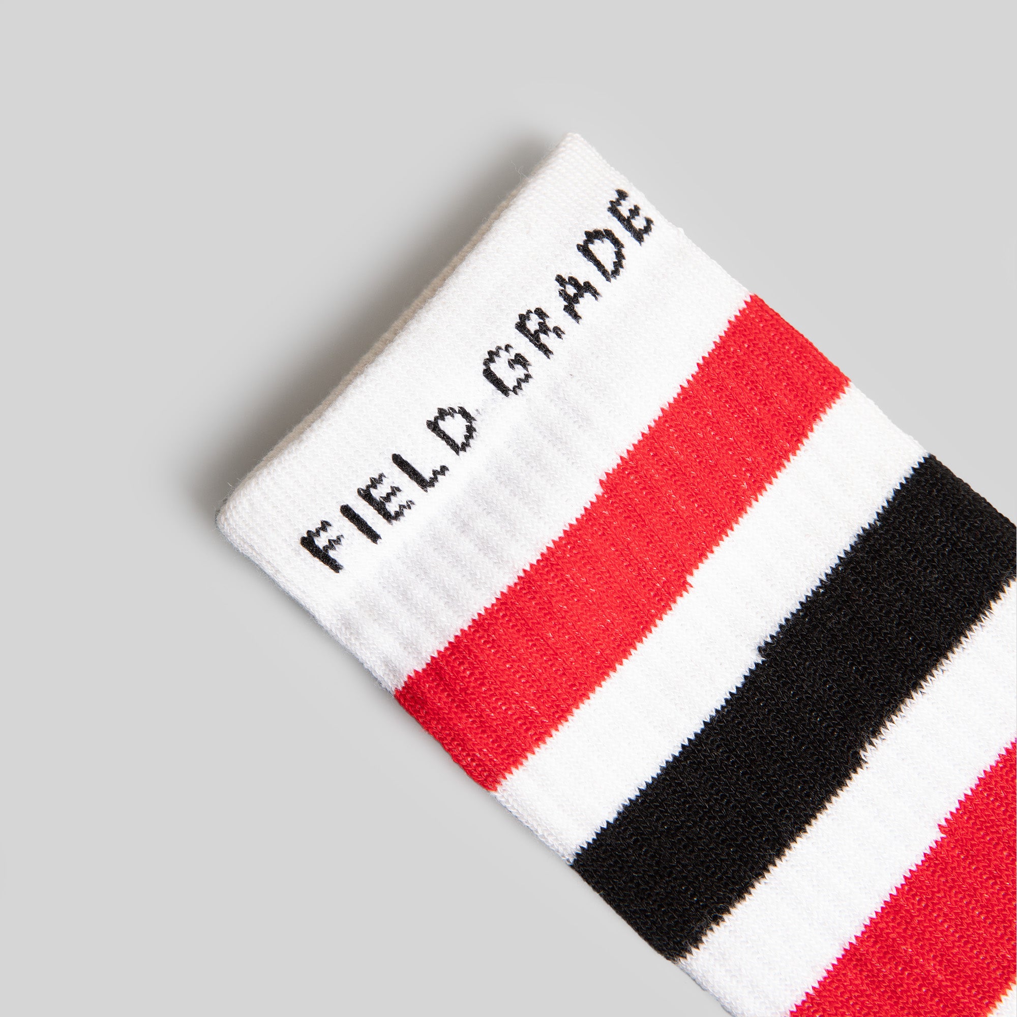 FIELD GRADE STRIPES RED/BLACK CUSHIONED CREW SOCK 3 PACK