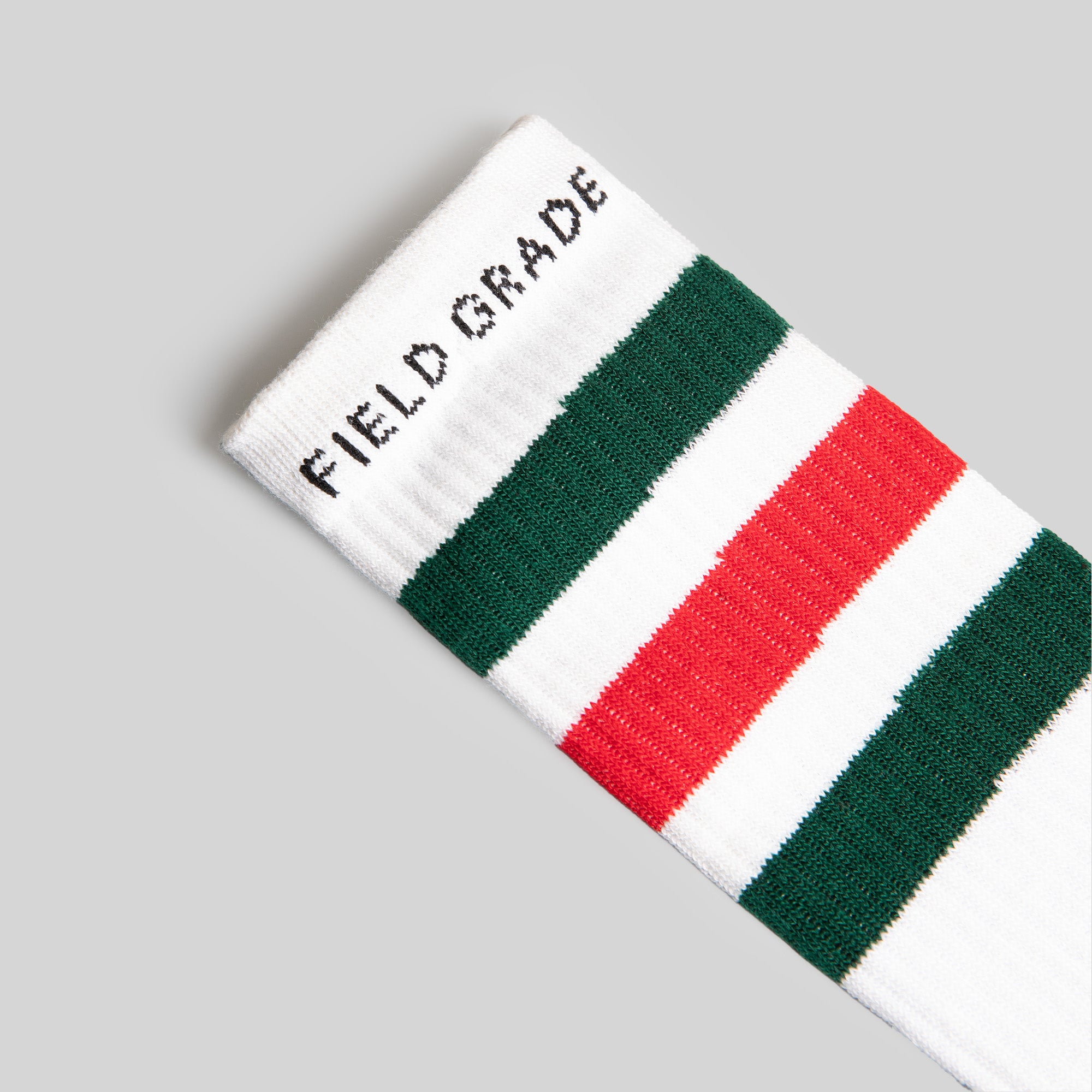 FIELD GRADE STRIPES FG GREEN/RED CUSHIONED CREW SOCK 3 PACK