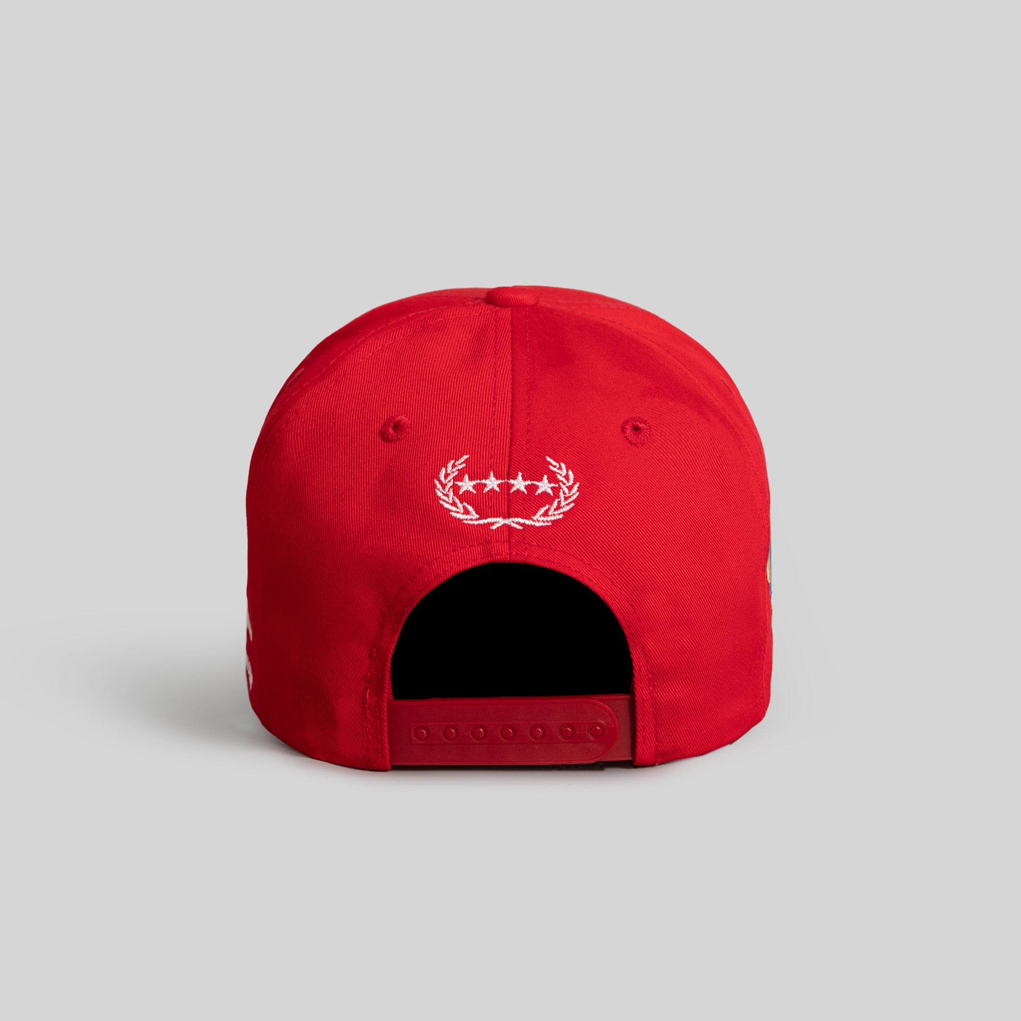 FIELD GRADE X KURVE STUDIO NY IS HEALING FIRE RED TWILL TRUCKER
