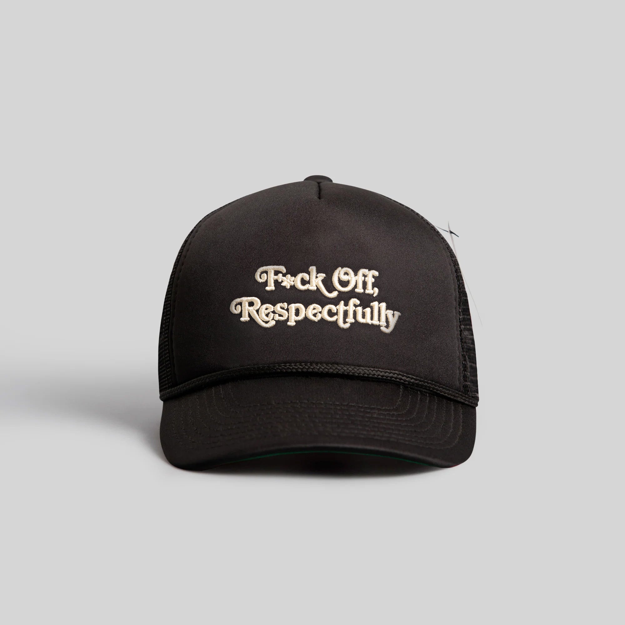 RESPECTFULLY BLACK TRUCKER HAT