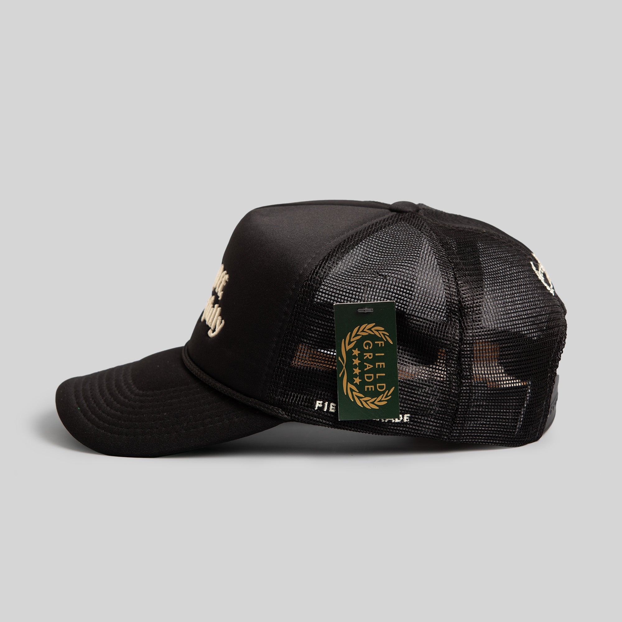 RESPECTFULLY BLACK TRUCKER HAT