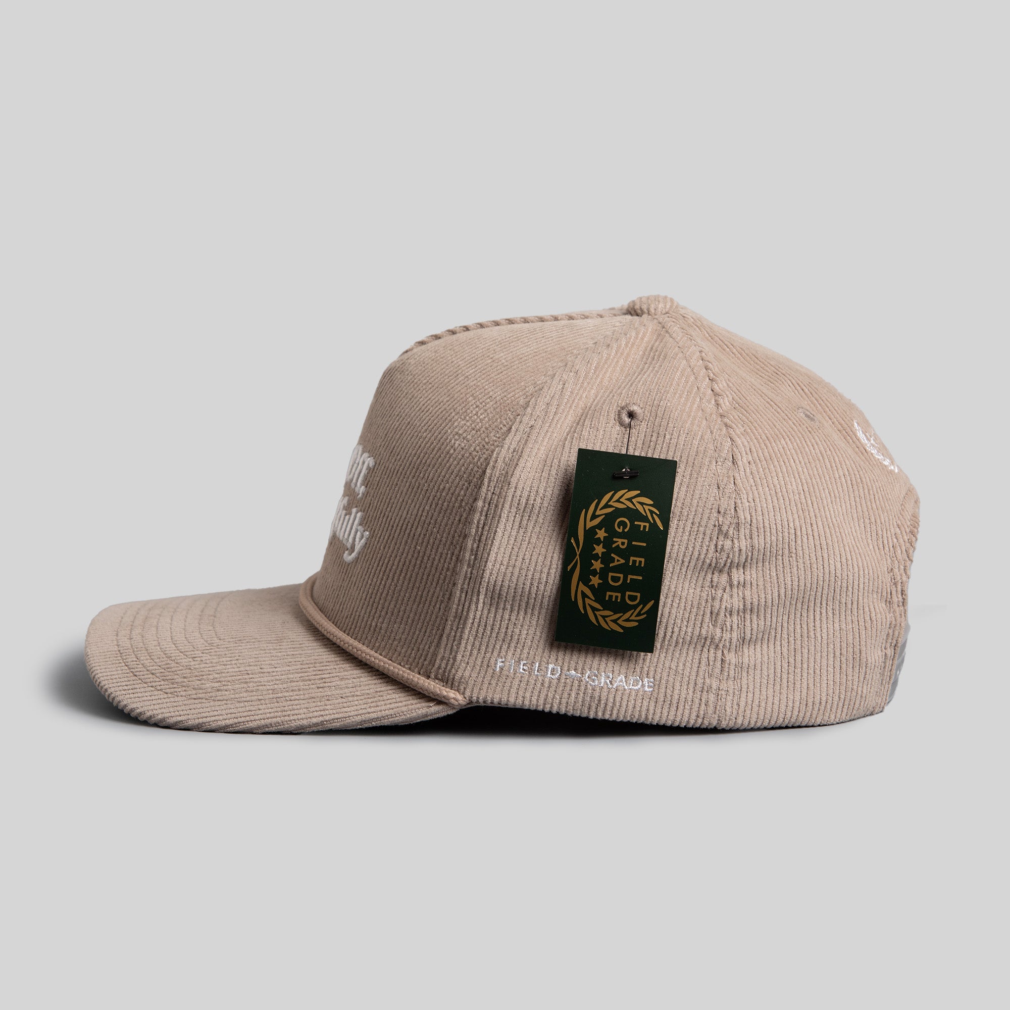 RESPECTFULLY WARM GREY CORDUROY TRUCKER HAT