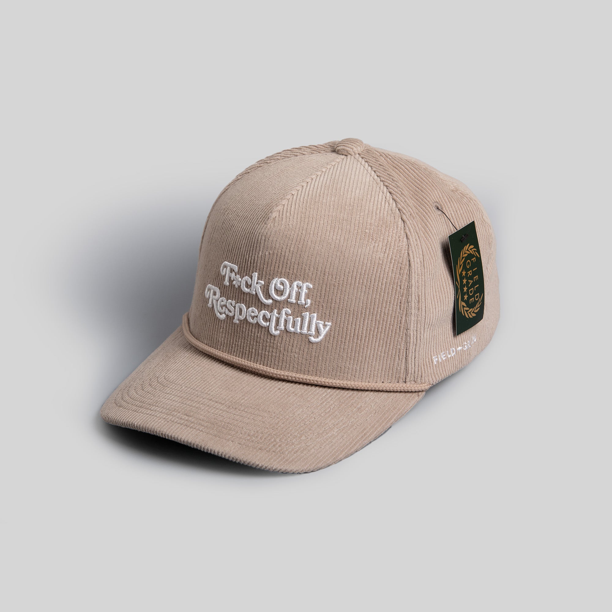 RESPECTFULLY WARM GREY CORDUROY TRUCKER HAT
